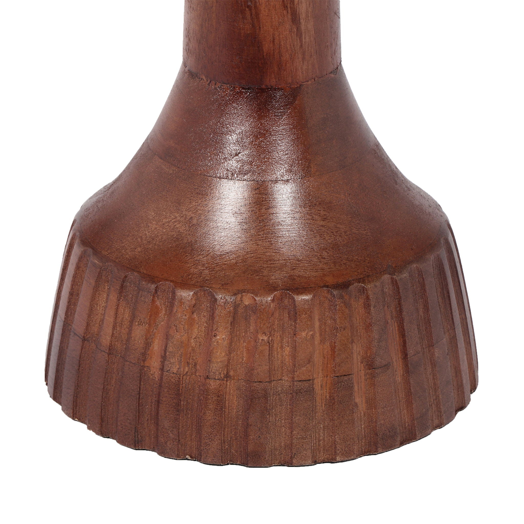 Modern Mango Wood Round End Table With Pedestal Base - Honey