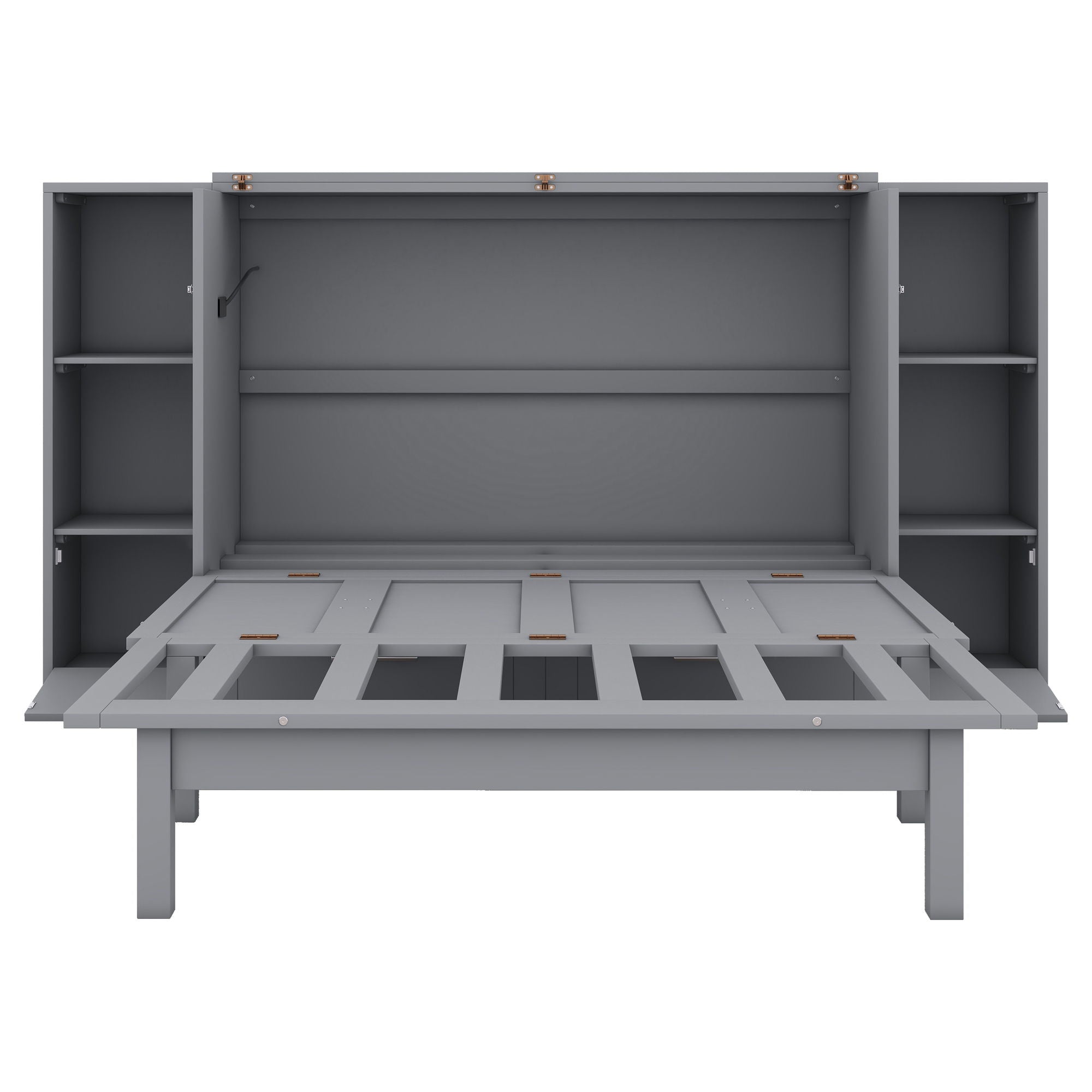 Murphy Bed With Shelves, Drawers And USB Ports