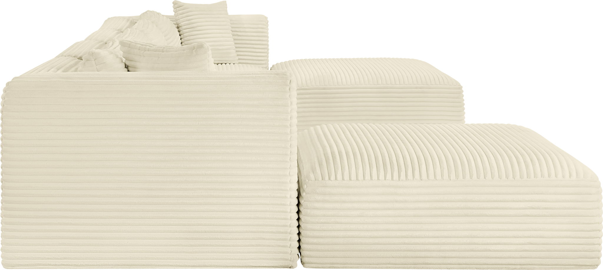 Shaggy - 6 Piece Modular Sectional With 2 Ottomans