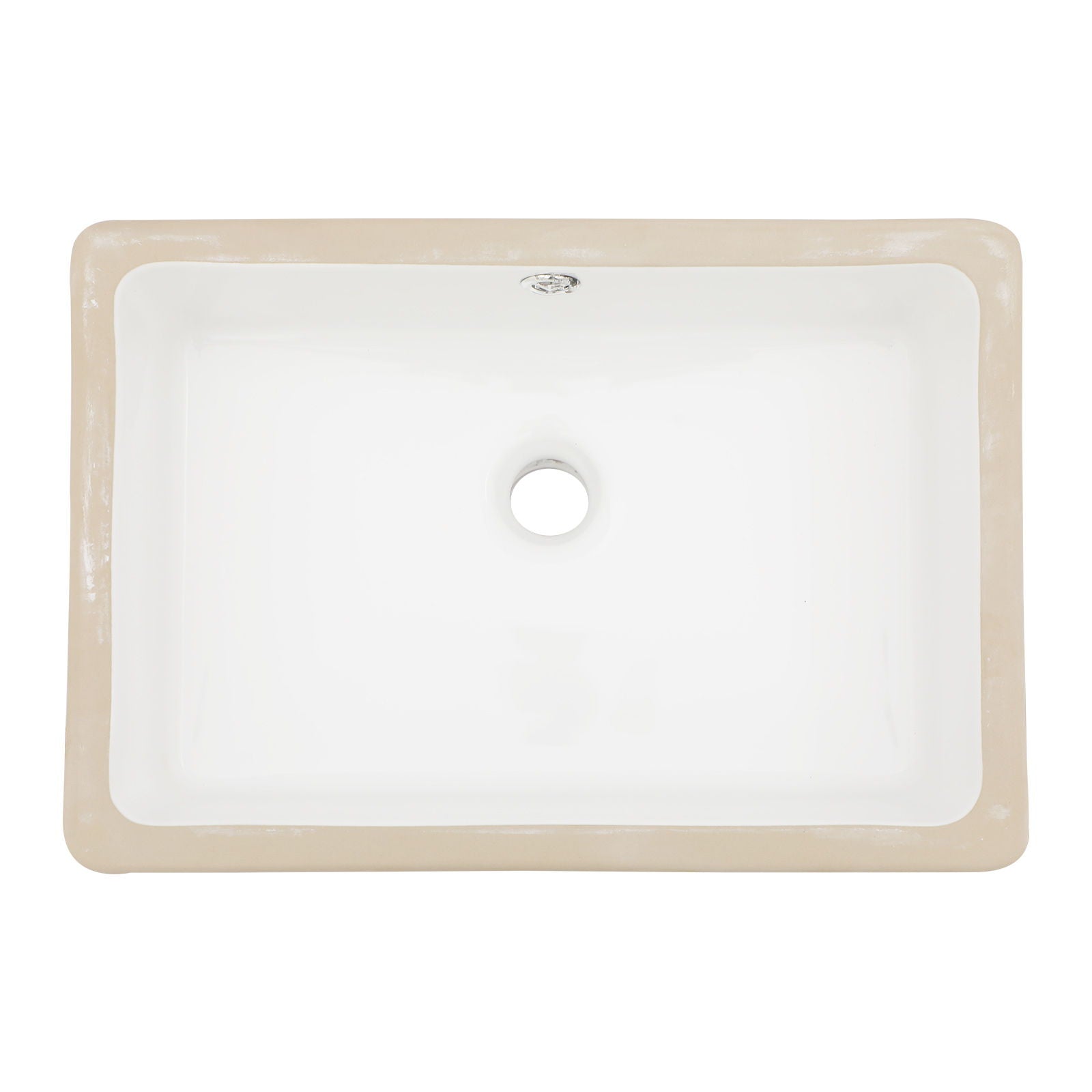 Modern Ceramic Rectangular Undermount Bathroom Sink With Overflow