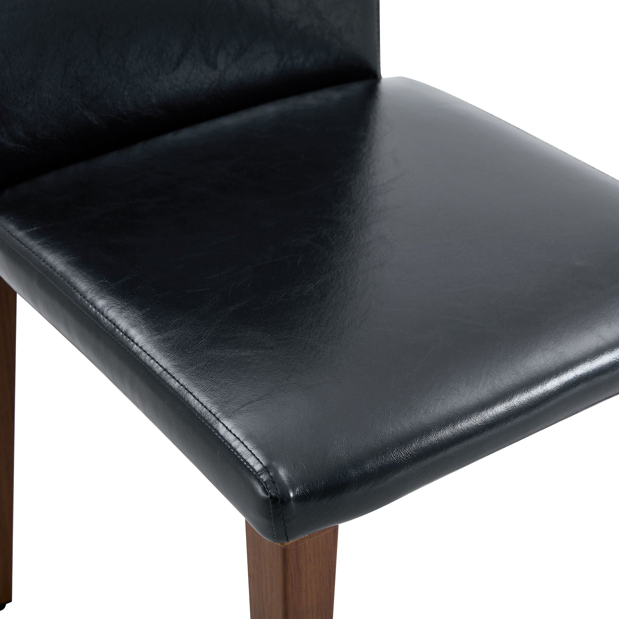 Simple Versatile Dining Chairs Set With Comfortable Design And Sturdy Metal Legs, 4 Piece Set - Black / Dark Walnut