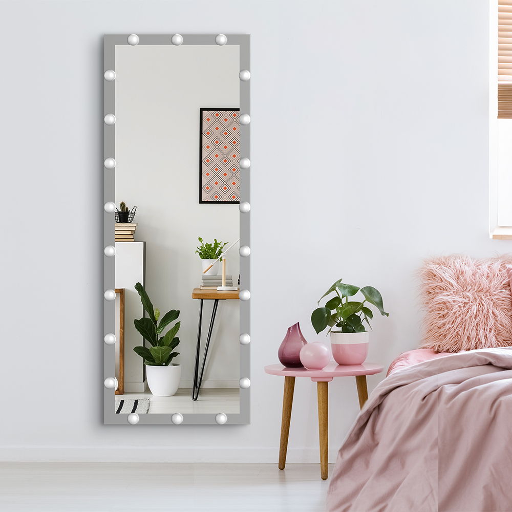 Full Length Mirror With Lights Full Body Vanity Mirror With 3 Color Modes Lighted Standing Floor Mirror For Dressing Room Bedroom Wall Mounted Touch Control