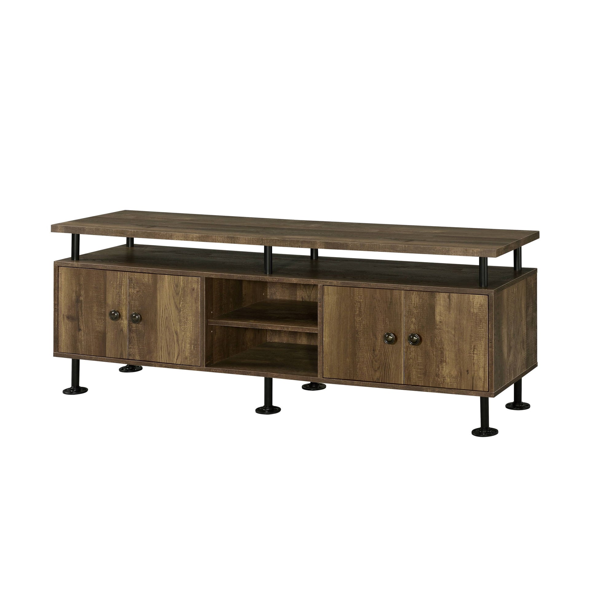 Ensata II - TV Stand - Rustic Oak / Black - Best Buy Furniture