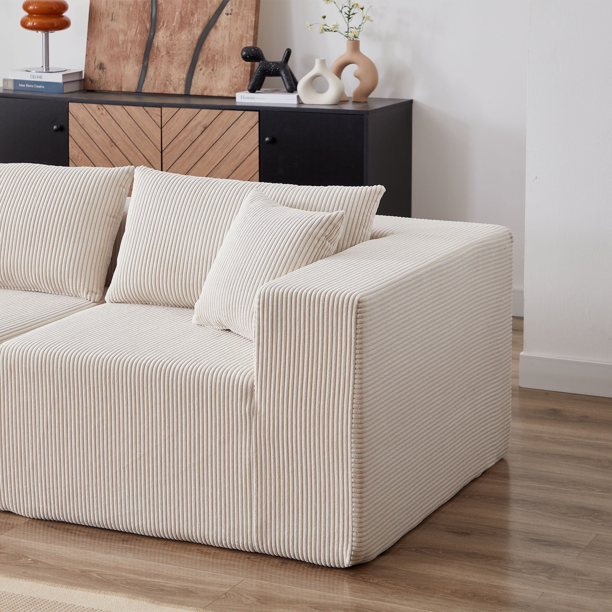 Modular L Shaped Sectional Compressed Sofa, Free Combination
