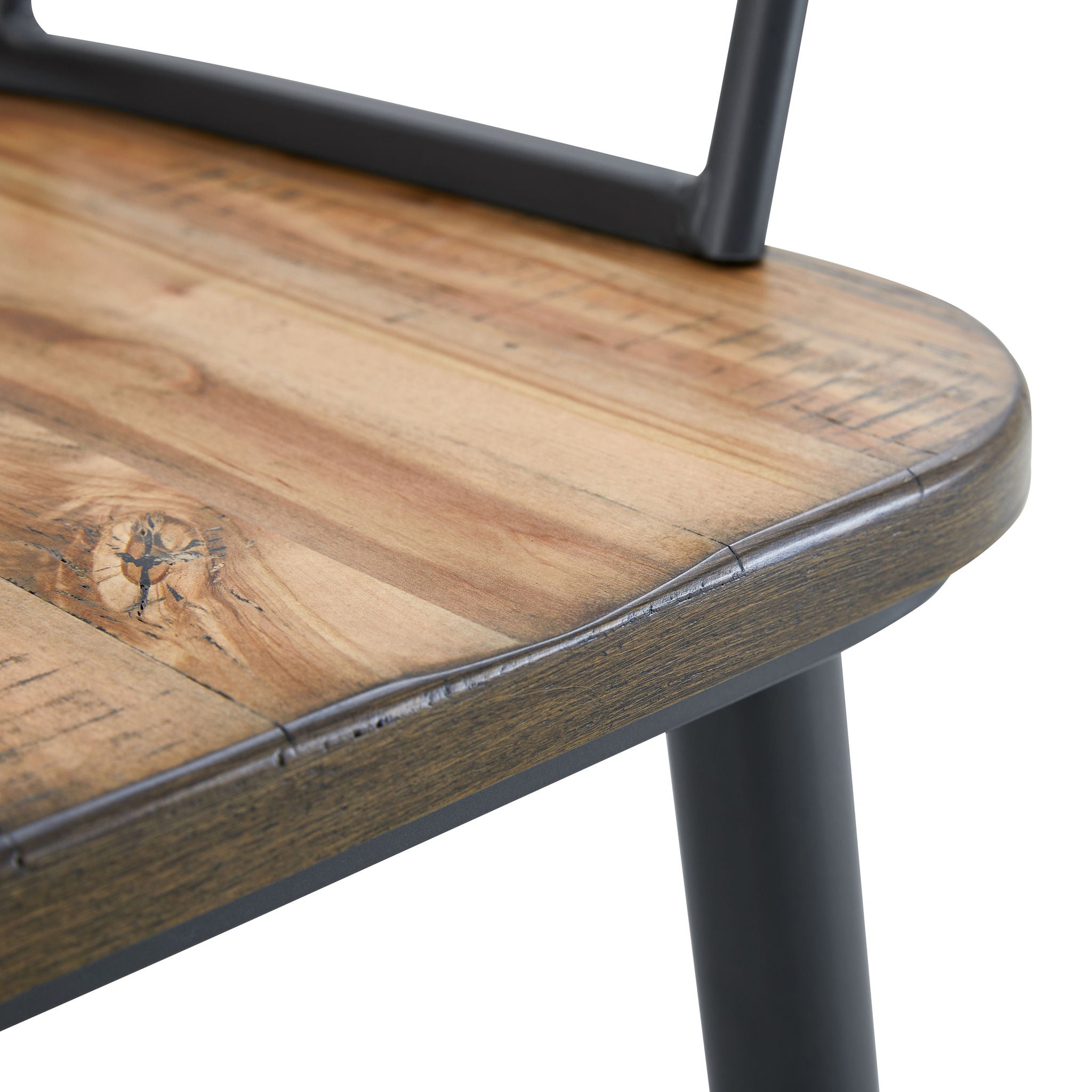 Contemporary Indoor Dining Set With Metal Legs, Birch, And Metal - Black / Natural