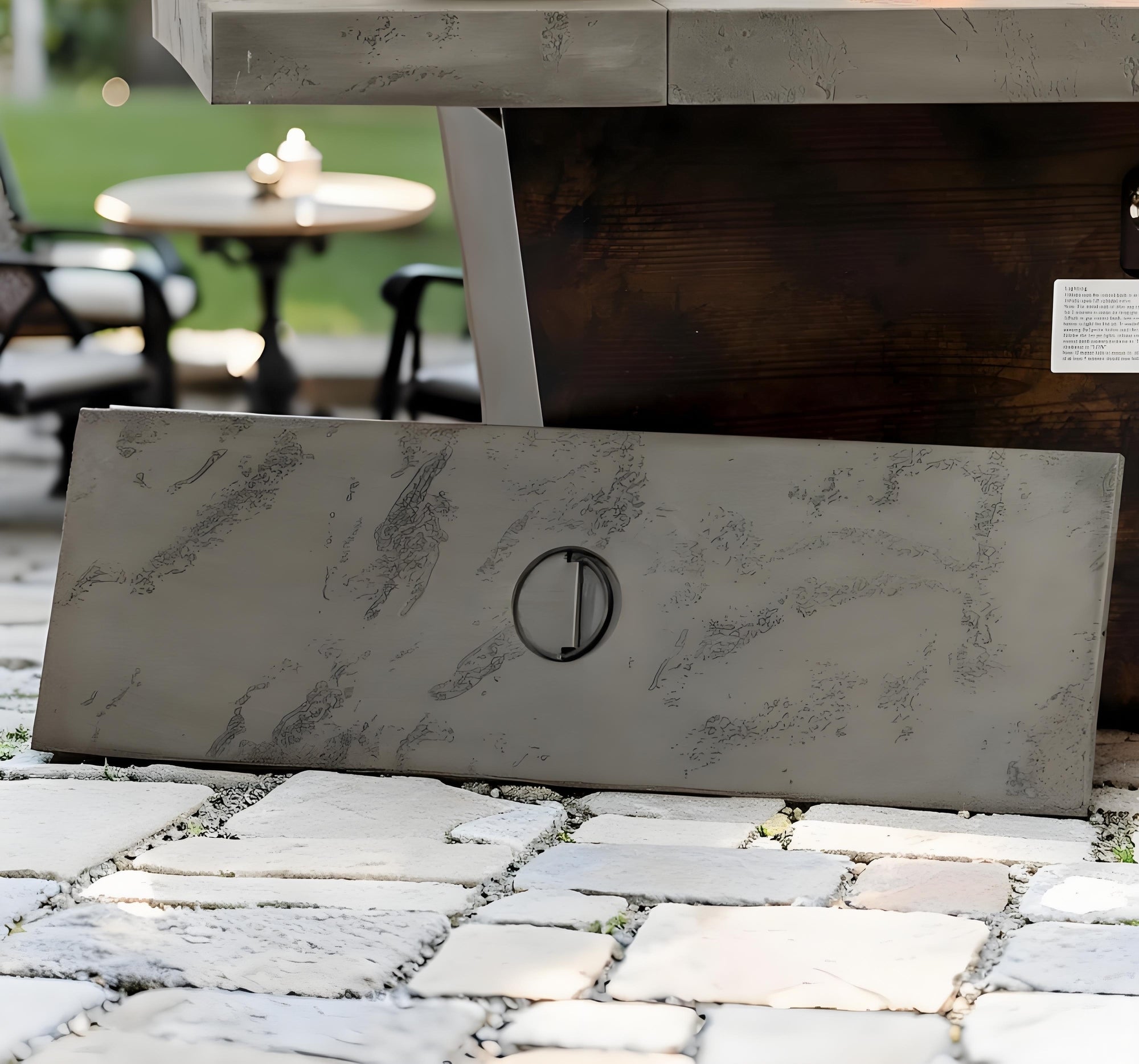 42 Inch Gas Fire Pit Table with Cement Texture Finish