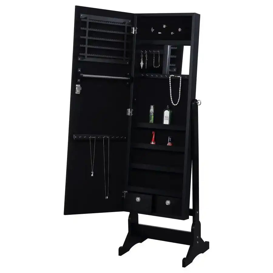 Tutuola - Cheval Mirror With Jewelry Storage - Black