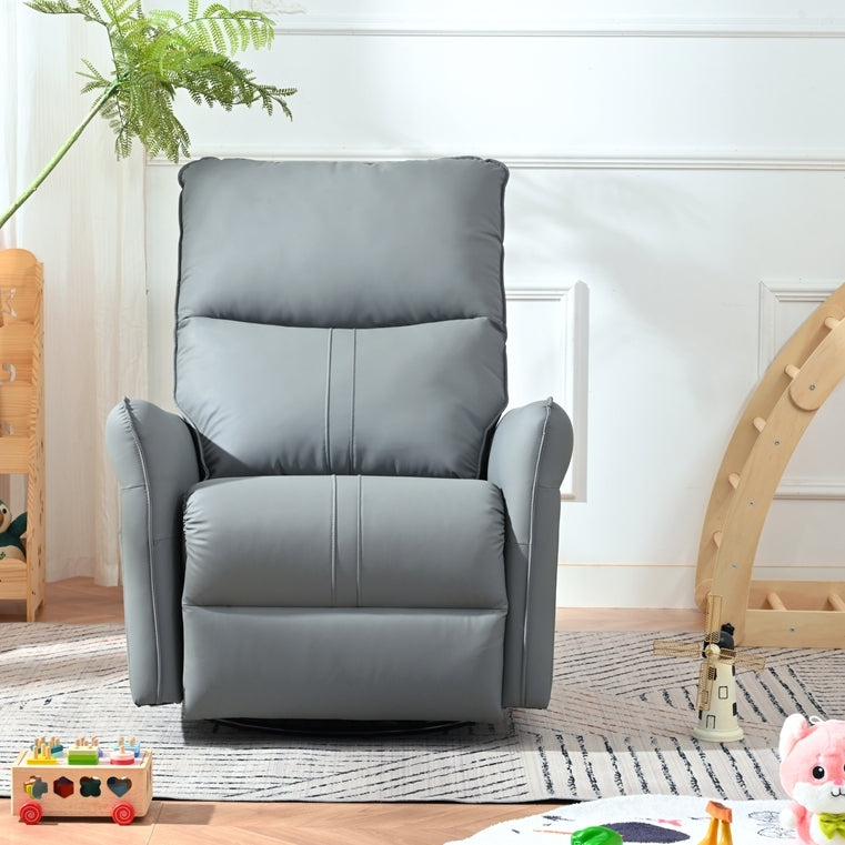 Power Swivel Rocker Recliner Chair for Adults, 270° Swivel Rocking Recliner Chair,Electric Small Recliners for Small Spaces, Single Sofa Recliner for Living Room, Bedroom,RV (Blue-gray+270° Swivel)