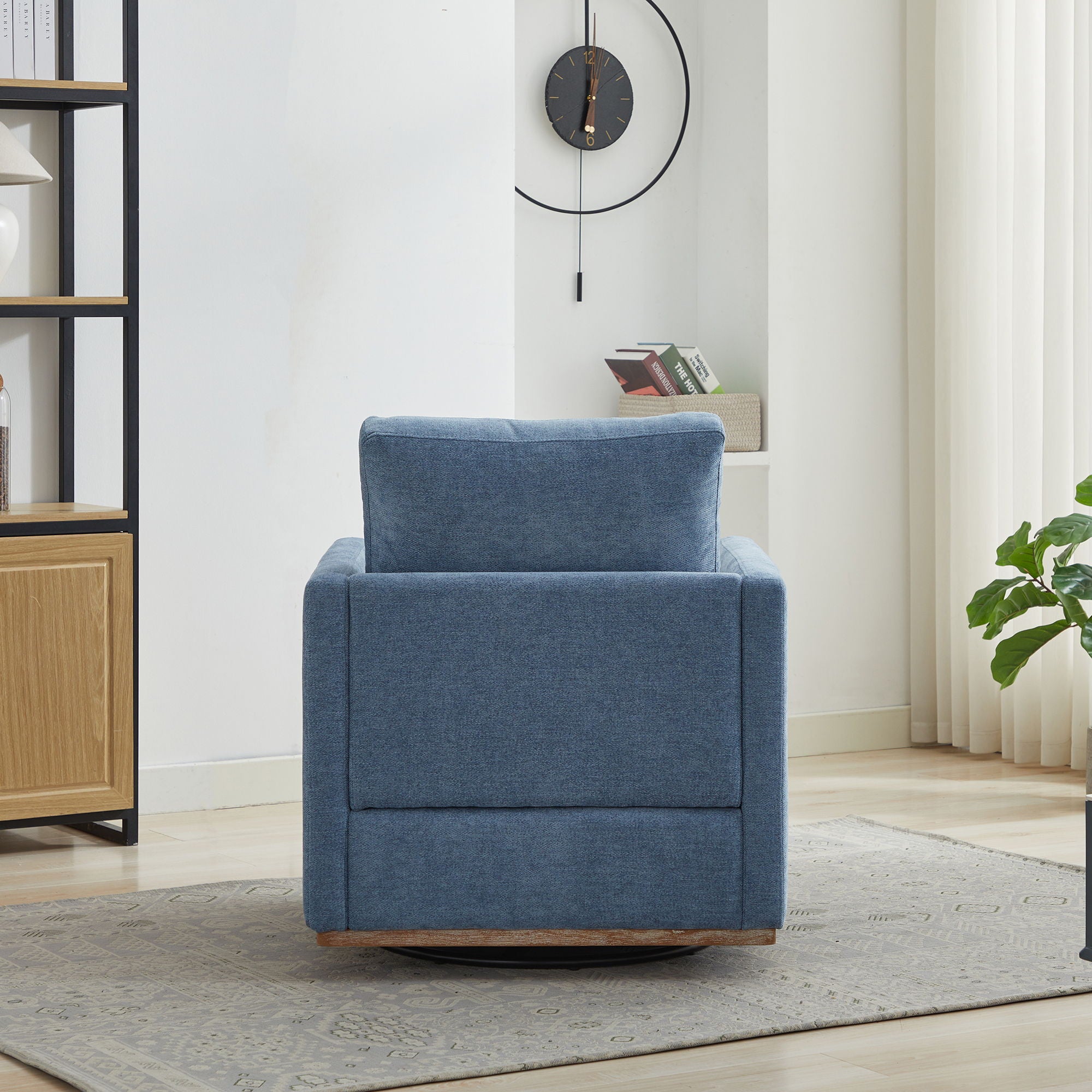 Square Upholstered Swivel Accent Chair For Living Room