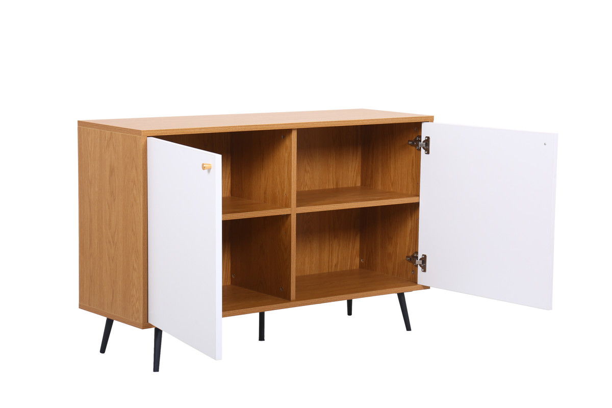 Carlotta - Storage Console Cabinet Table - Light Brown And White - Best Buy Furniture