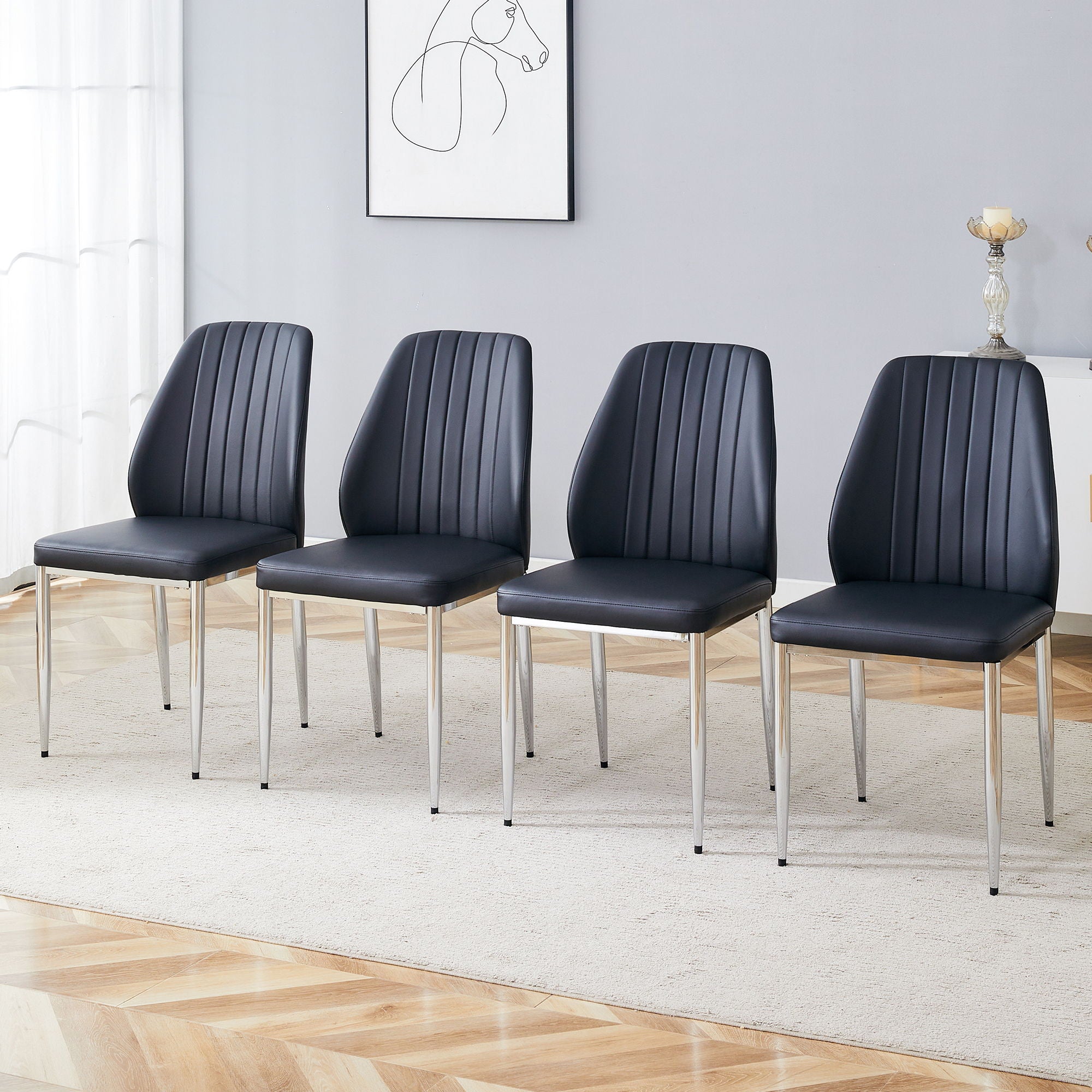 Modern Comfort Dining Chairs With Extended Backrest