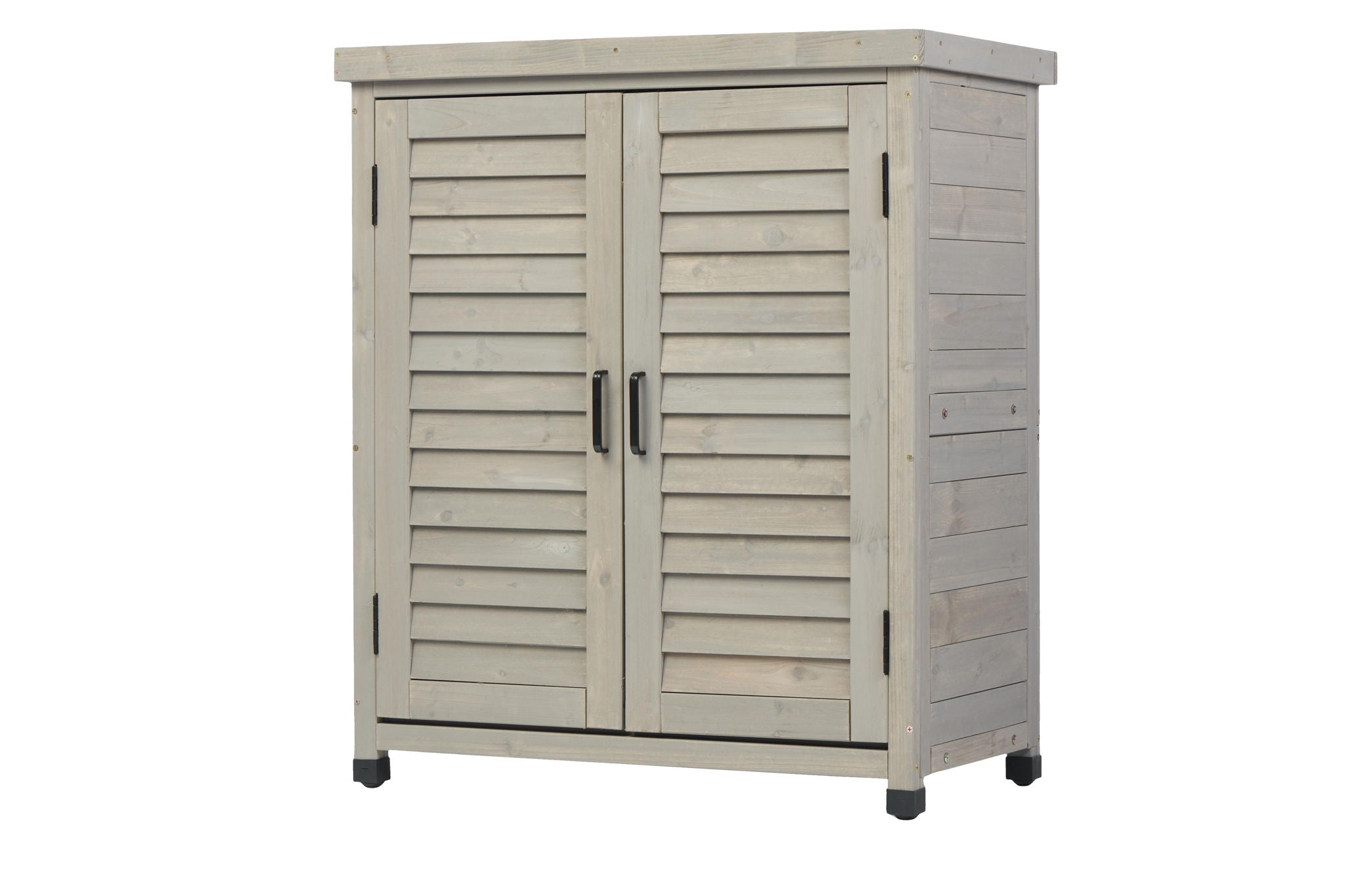 Potting Bench With Storage Cabinet And Metal Table Top For Outdoor