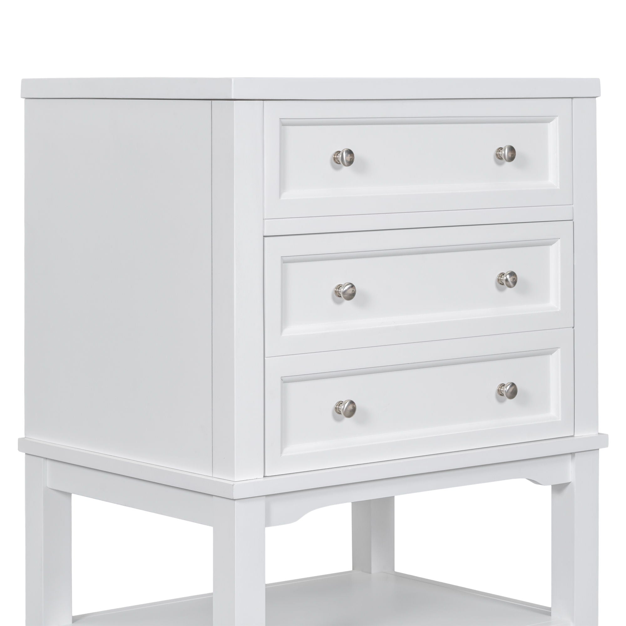 24" Bathroom Vanity Without Sink, Base Only, Storage Cabinet With Drawer And Open Shelf - White