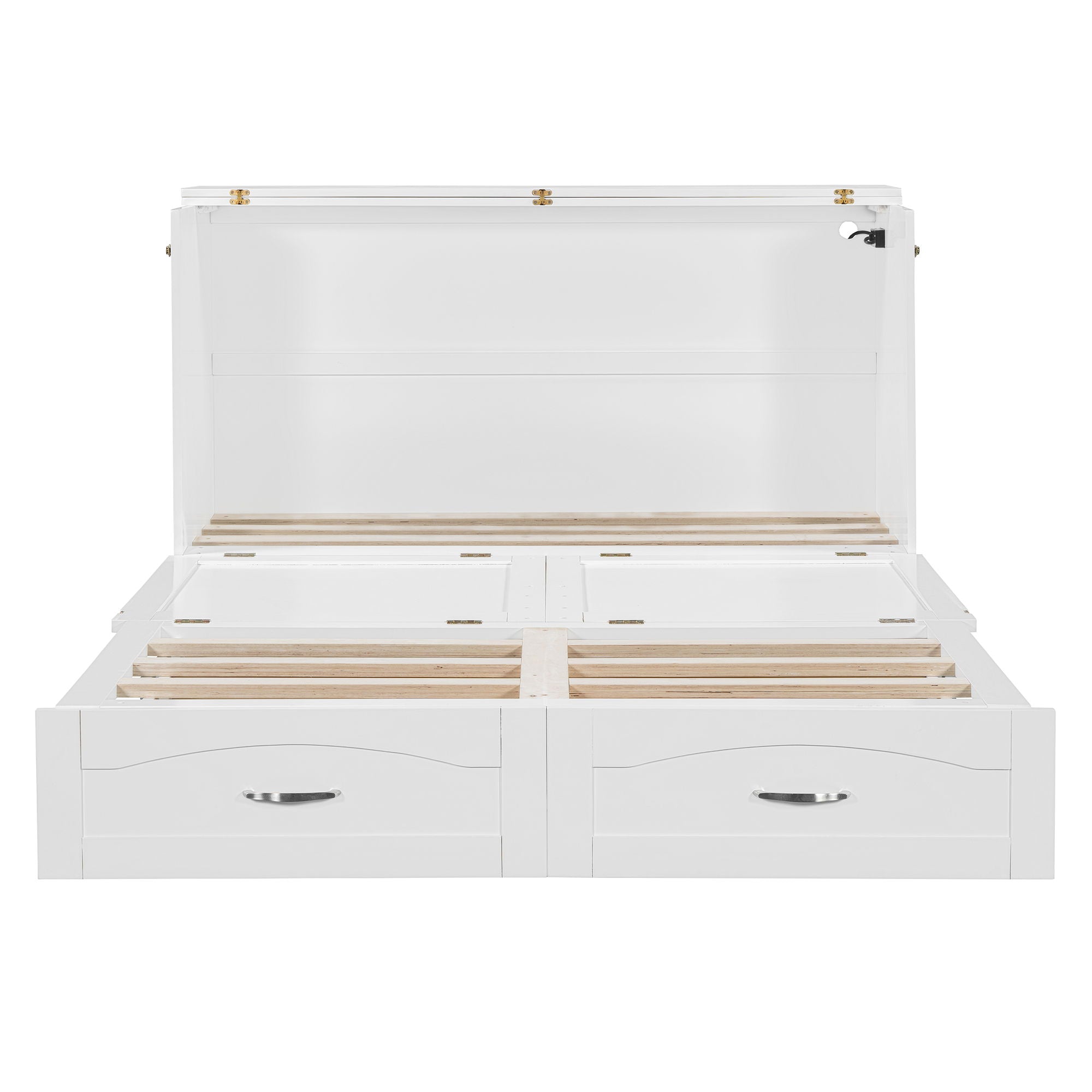 Murphy Bed With Drawer And A Set Of Sockets & USB Ports, Pulley Structure Design