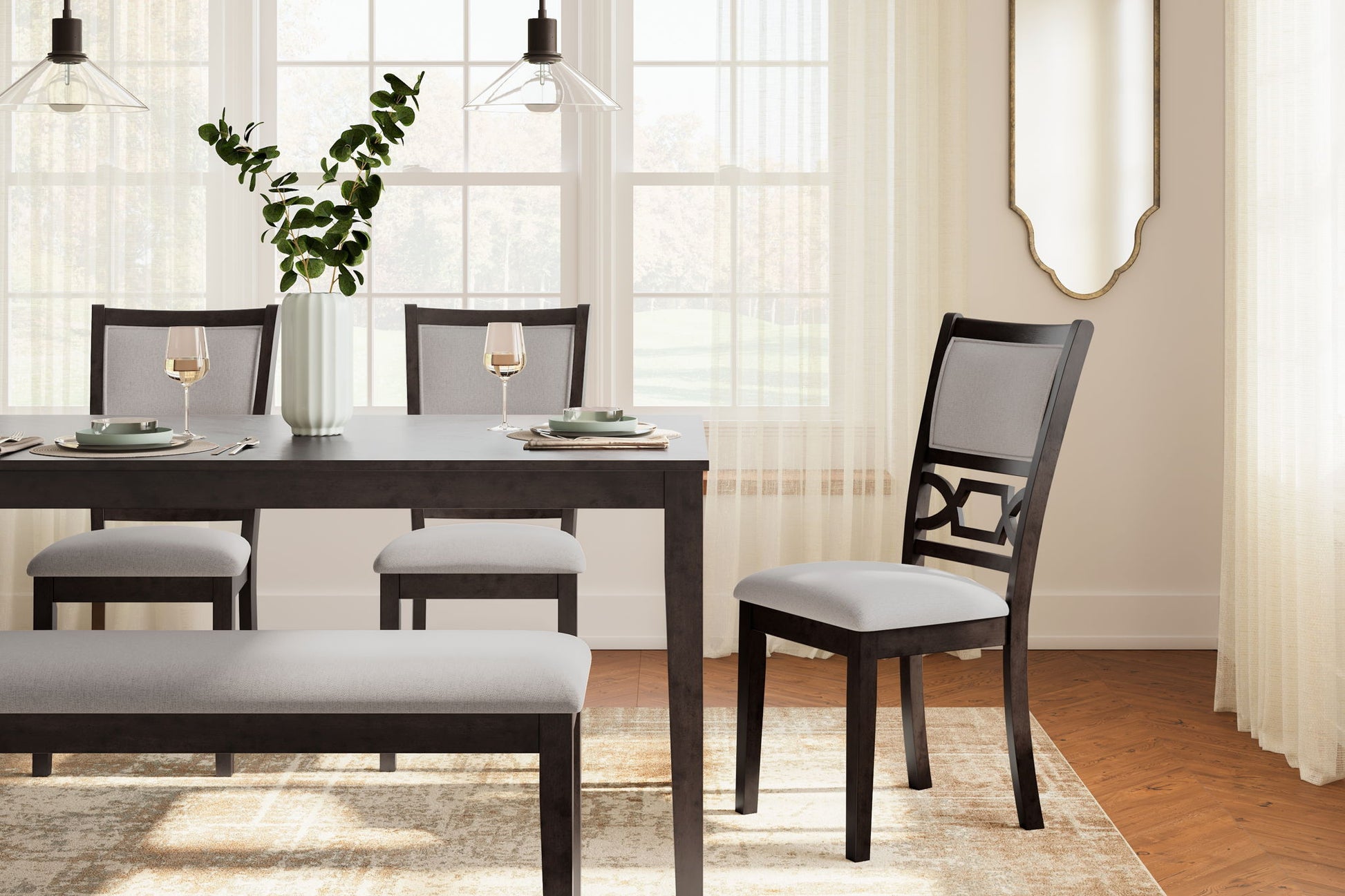 Langwest - Dining Room Table Set (Set of 6) - Brown - Best Buy Furniture
