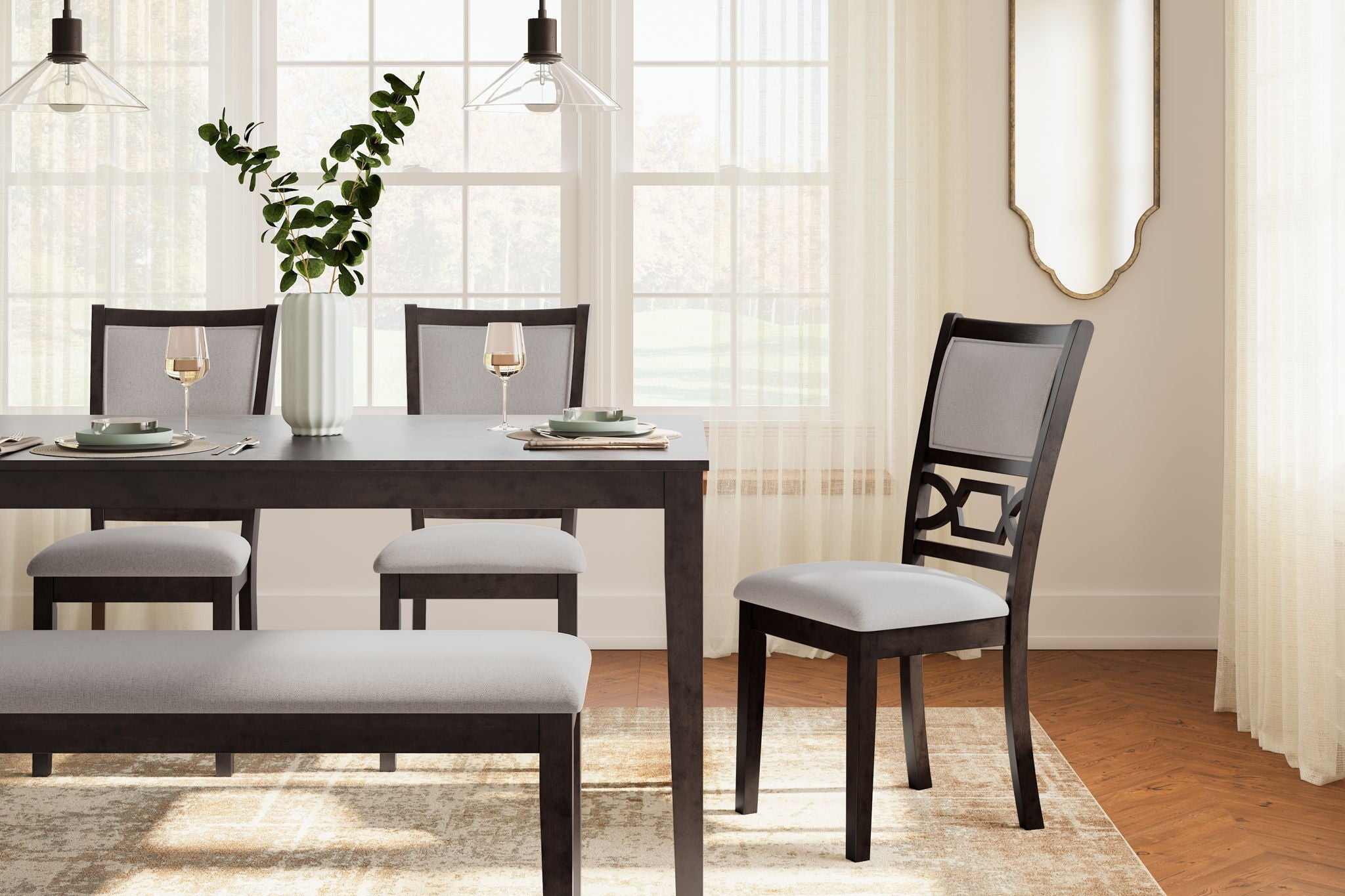 Langwest - Dining Room Table Set (Set of 6) - Brown - Best Buy Furniture