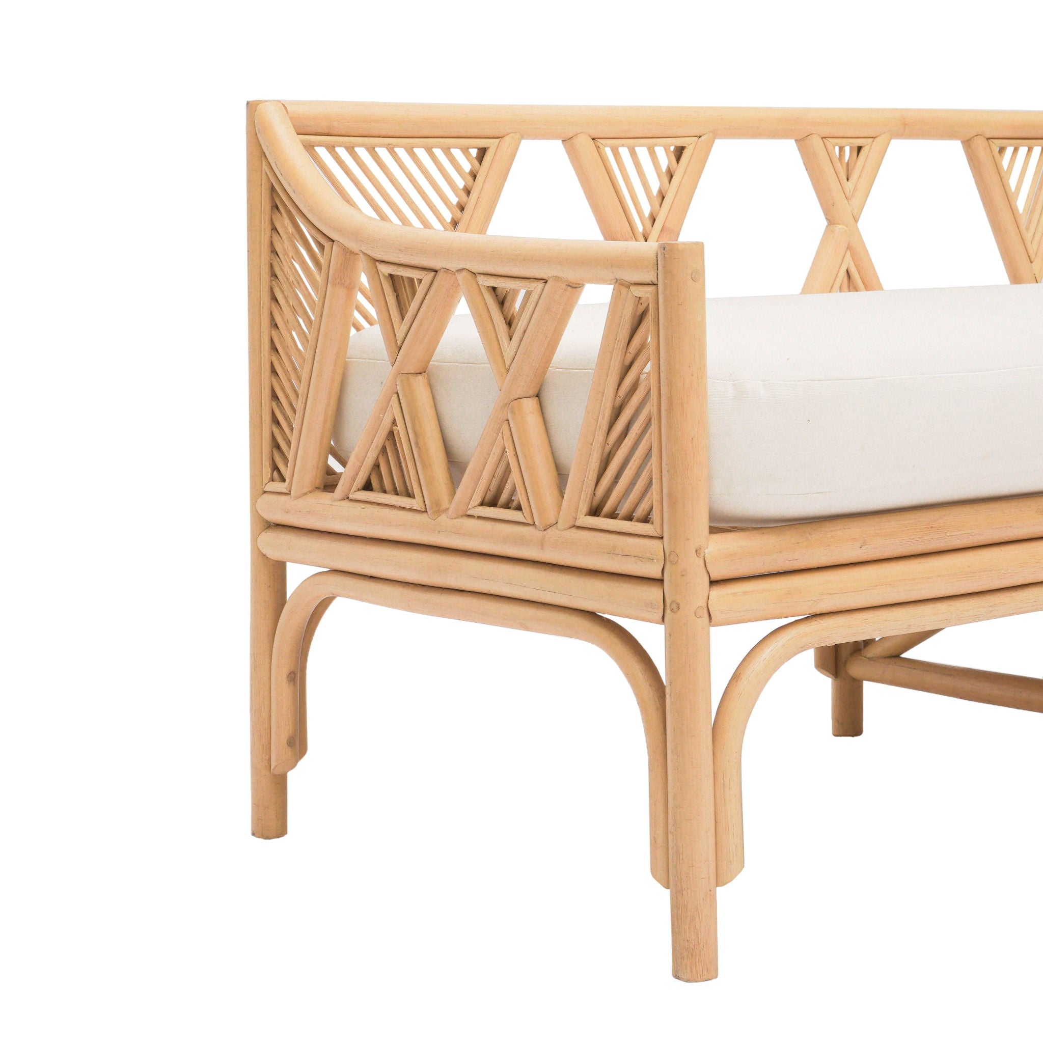 Jayla - Rattan Bench - Natural / White
