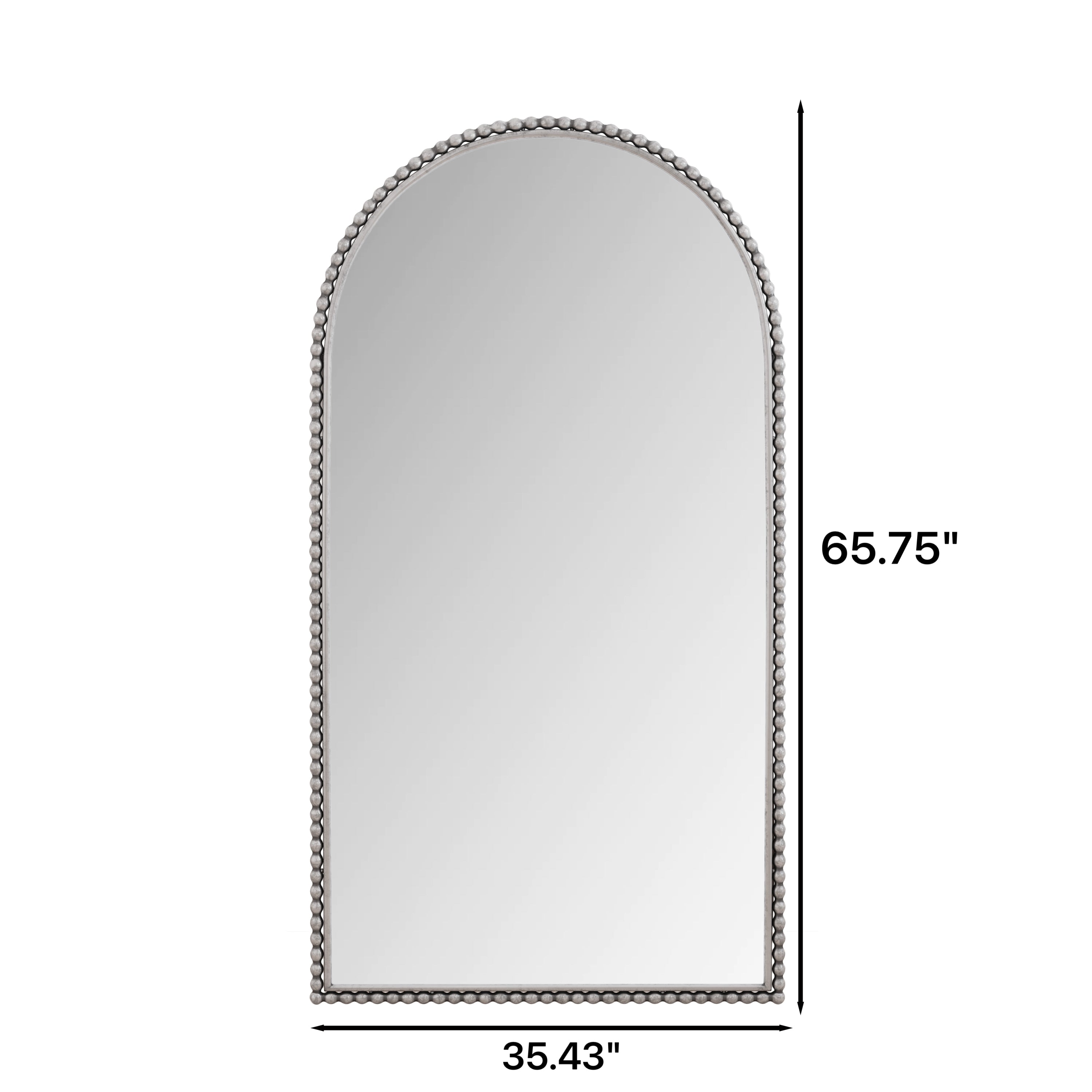 Iron Arch Retro Full Length Mirror with Supporting Feet in Silver