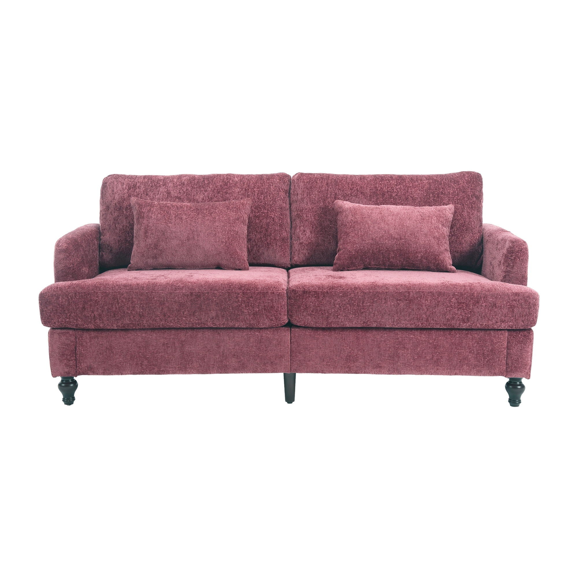 Mid Century Modern Chenille Fabric Loveseat Sofa, 2 Seat Upholstered Couch
