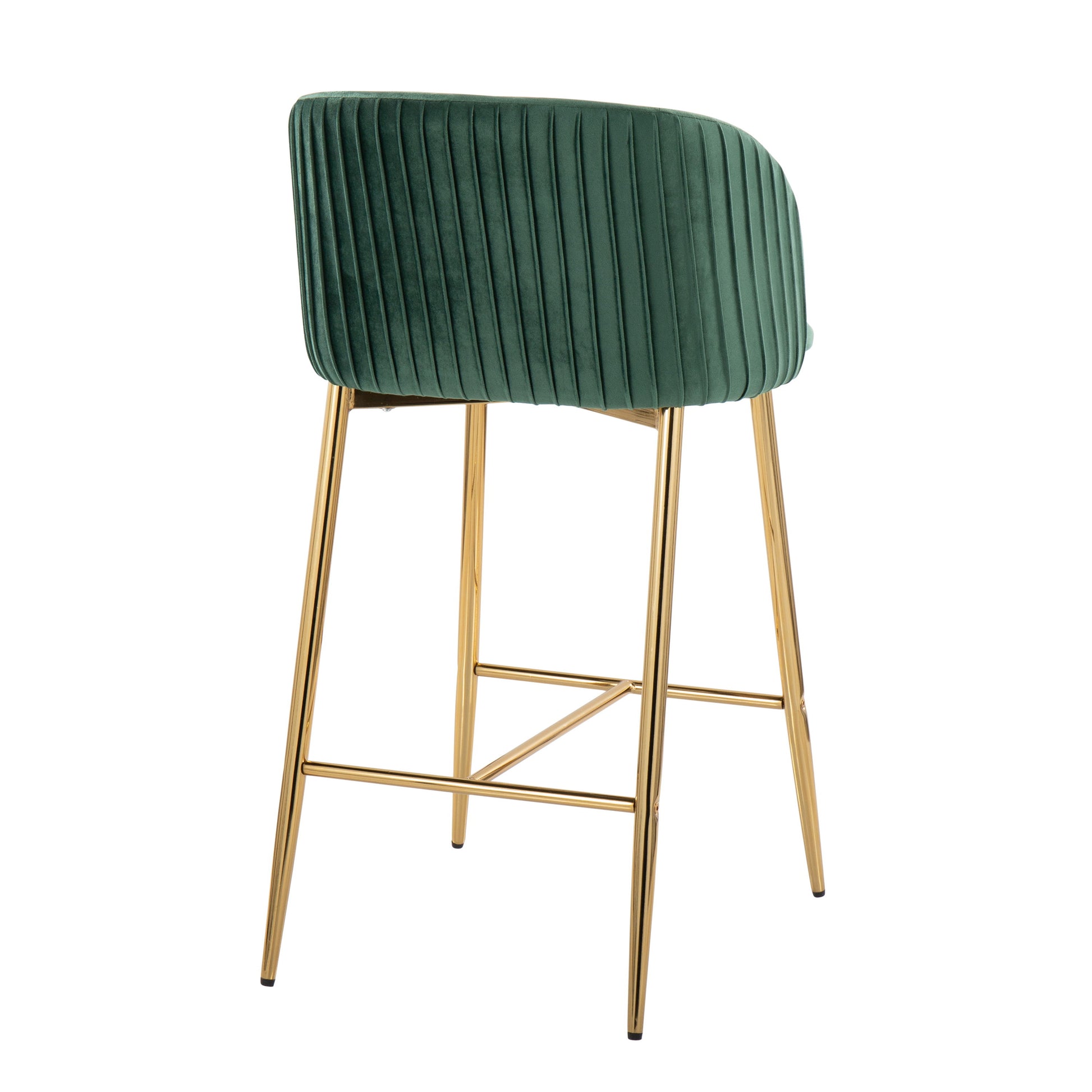 Fran - Pleated Contemporary / Glam Fixed Height Counter Stool (Set of 2) - Best Buy Furniture