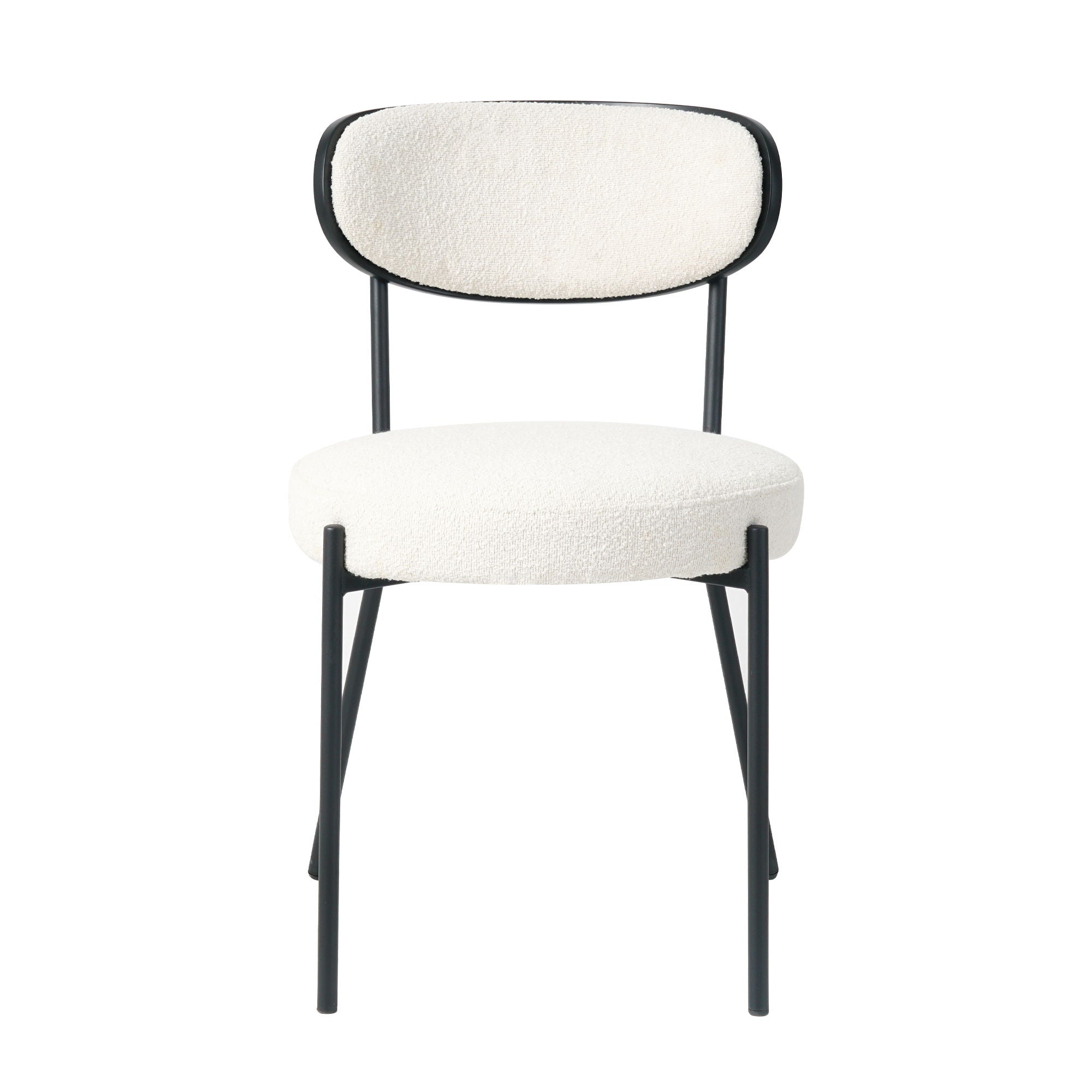 Boucle Modern Kitchen Dining Chair With Bentwood Back (Set of 2)