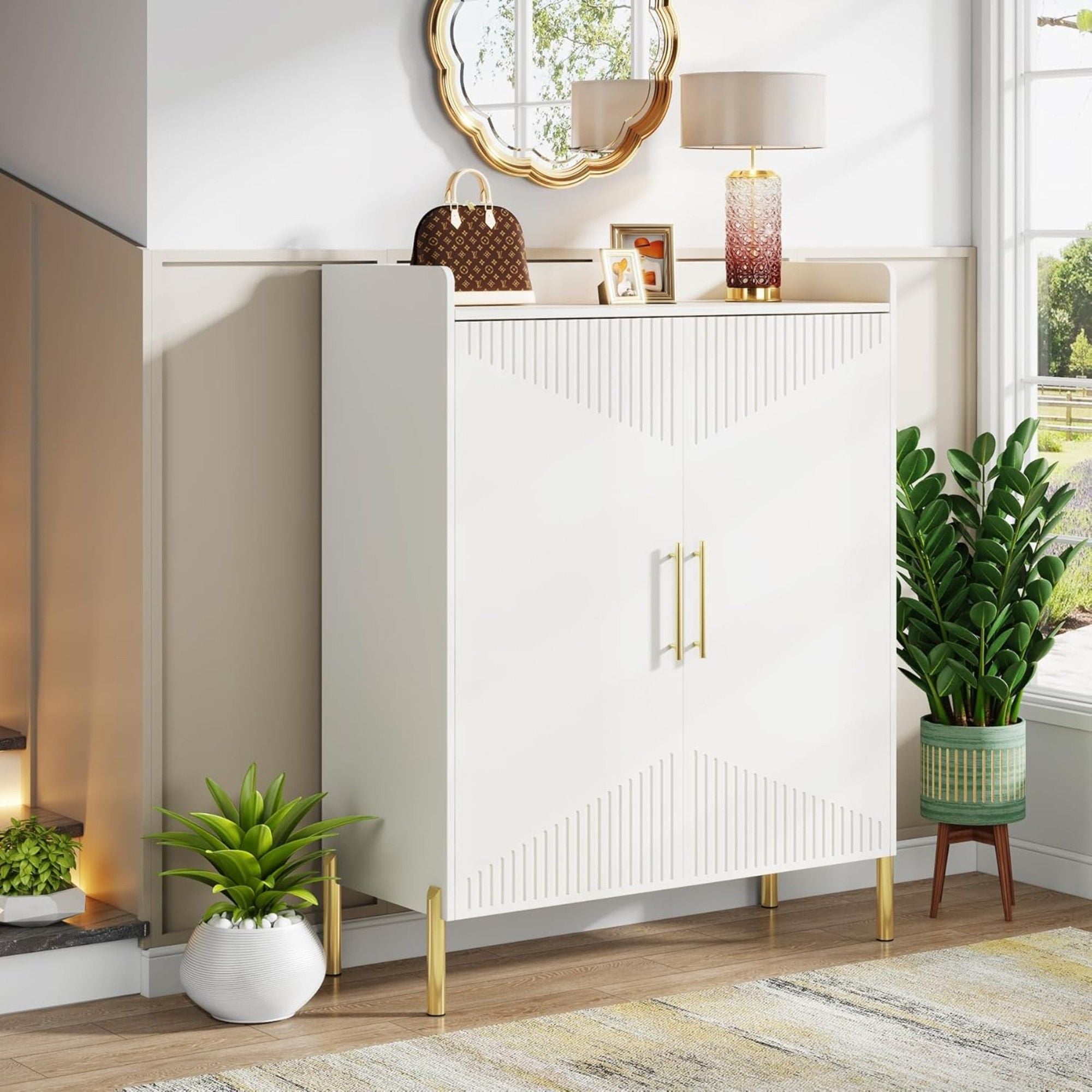 6 Tier Entryway Shoe Cabinet With Doors