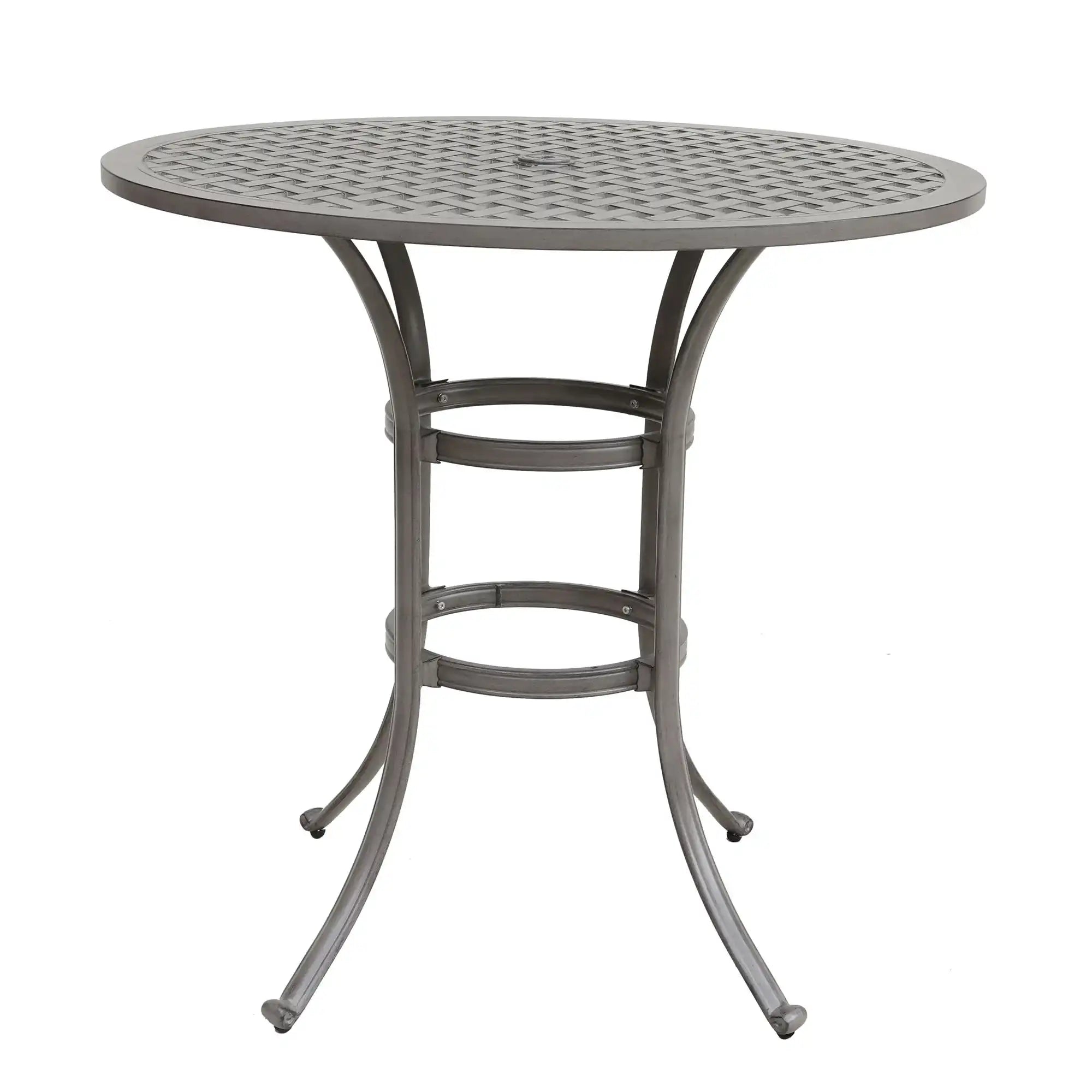 42" Cast Aluminum Round Bar Table - Gray