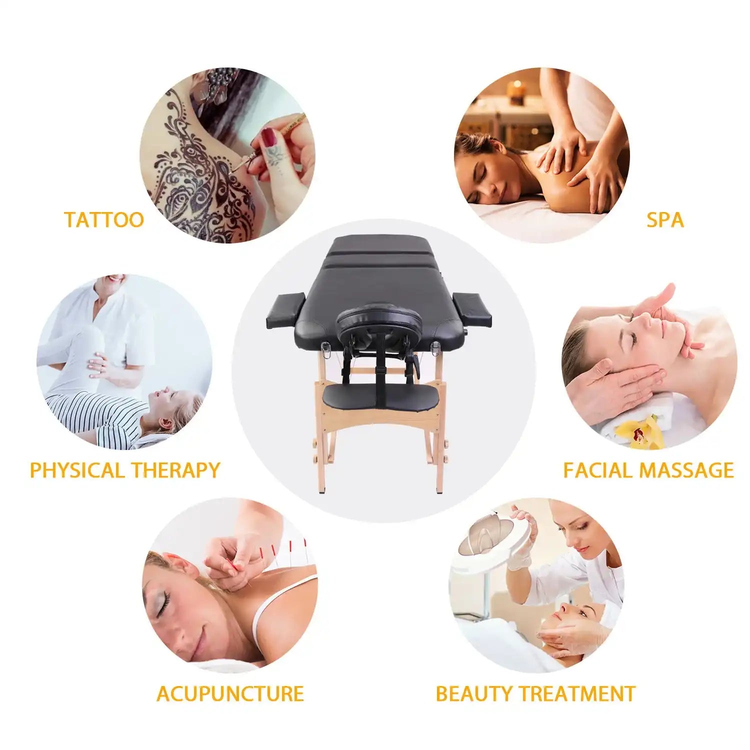 Massage Table Portable Bed With Carrying Case, Height Adjustable