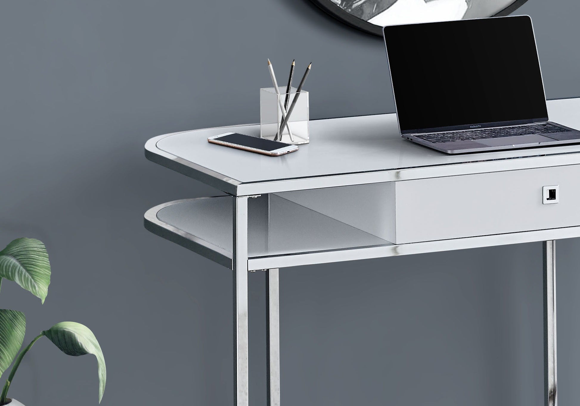 Computer Desk For Home Office, Laptop, Storage Drawers, Contemporary And Modern - White - Best Buy Furniture