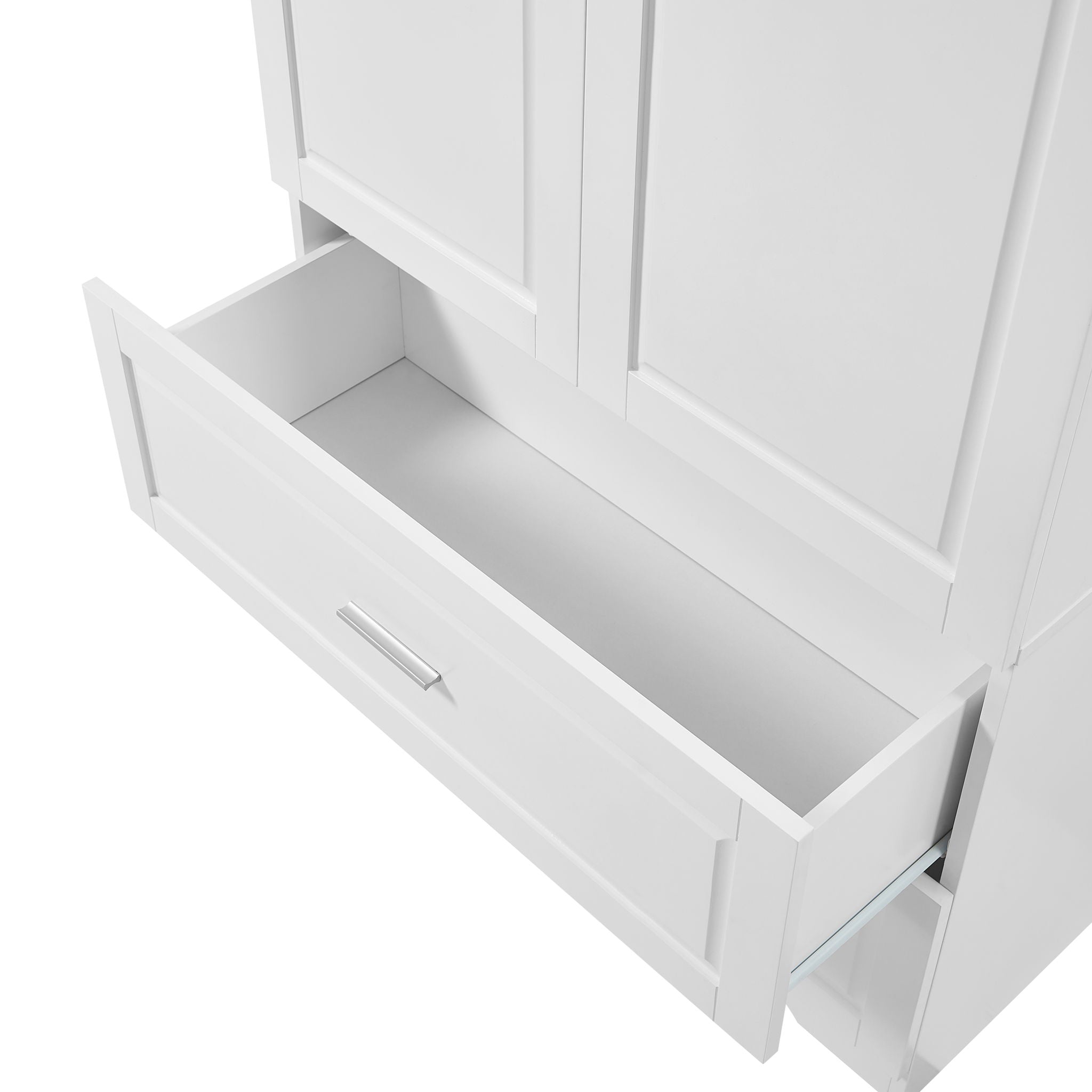 Tall Bathroom Storage Cabinet, Cabinet With 2 Doors And Drawers, Adjustable Shelf