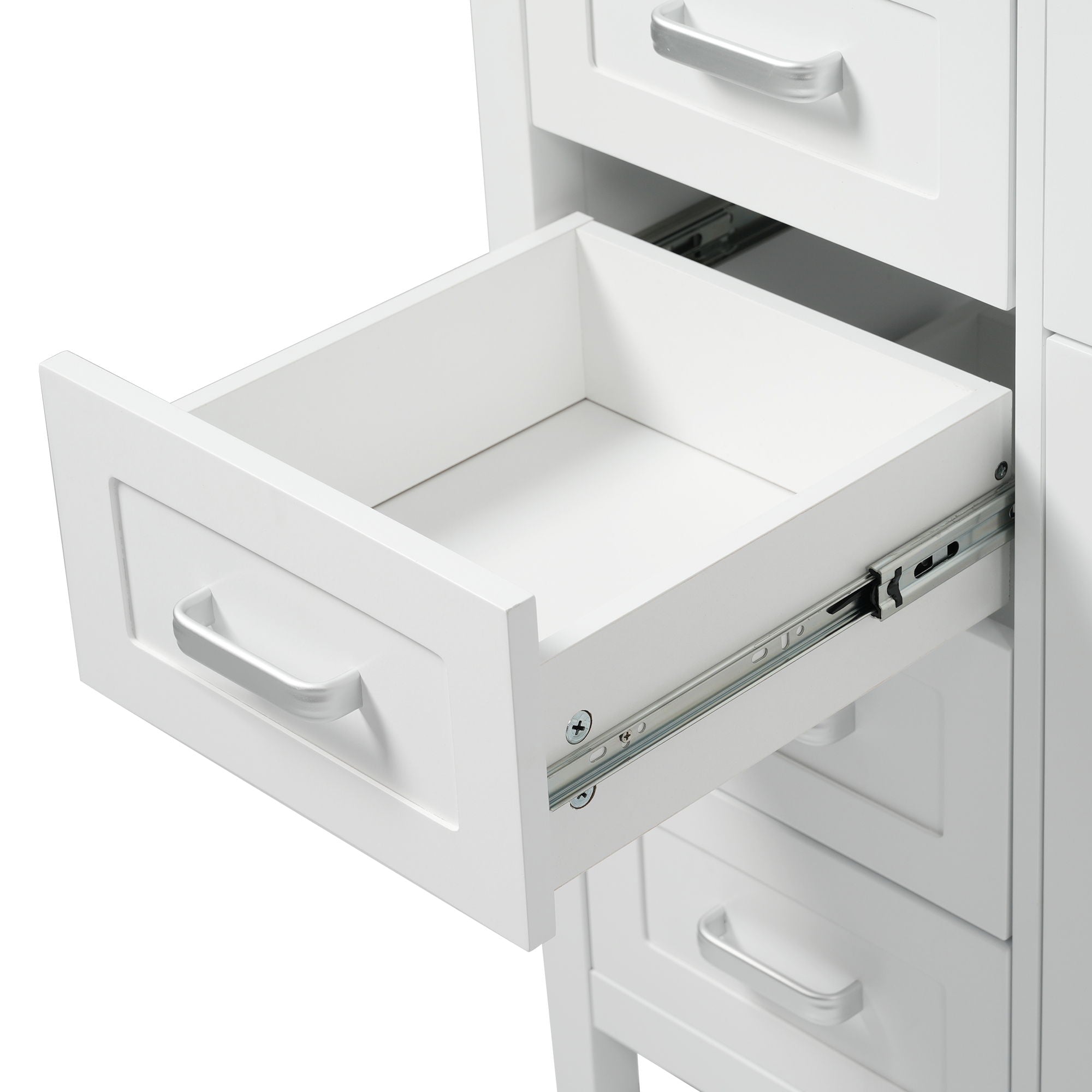 Bathroom Vanity With Sink, 2 Doors 8 Drawers, Soft Close System, Classic Design