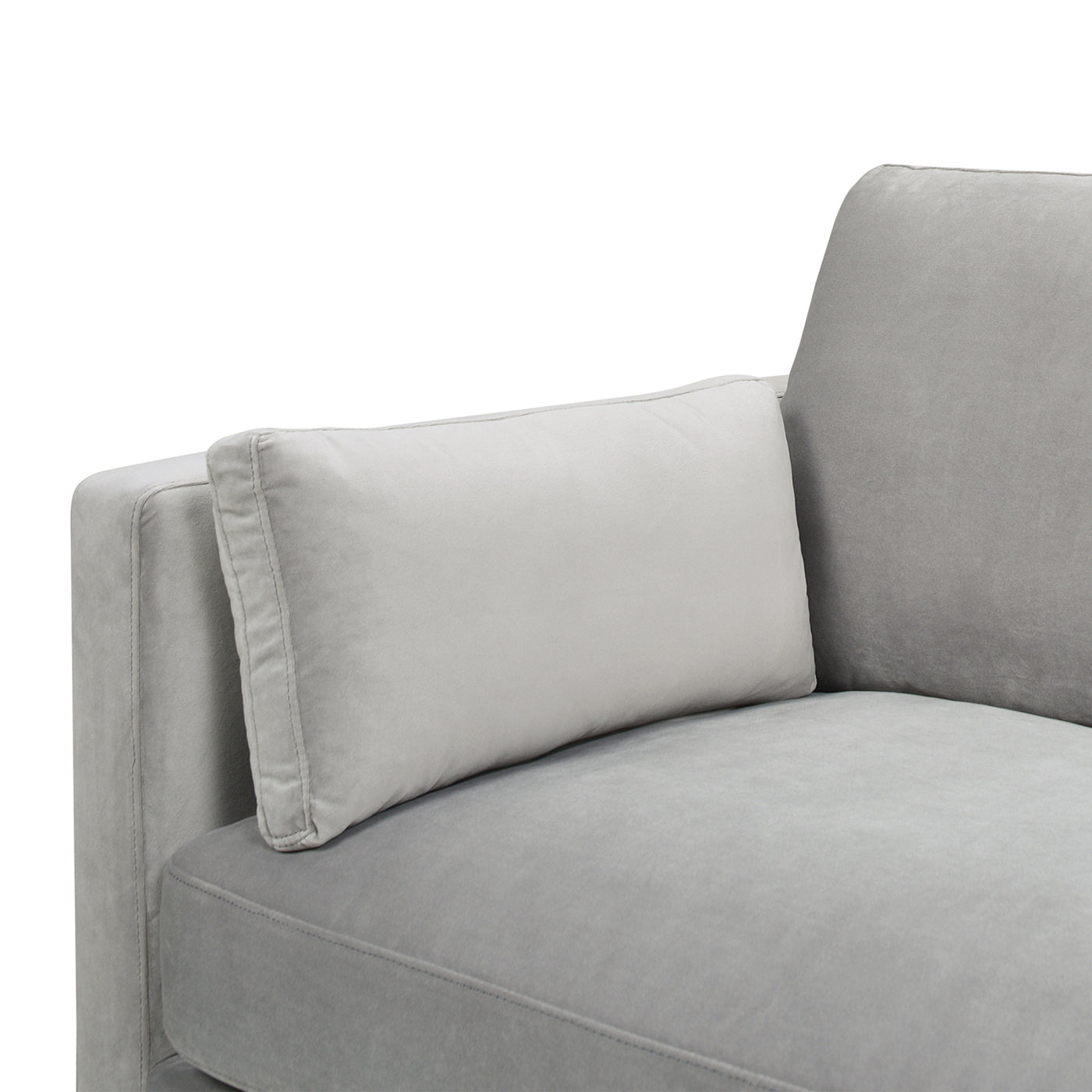 Knox 84" modern farmhouse sofa, opal grey velvet