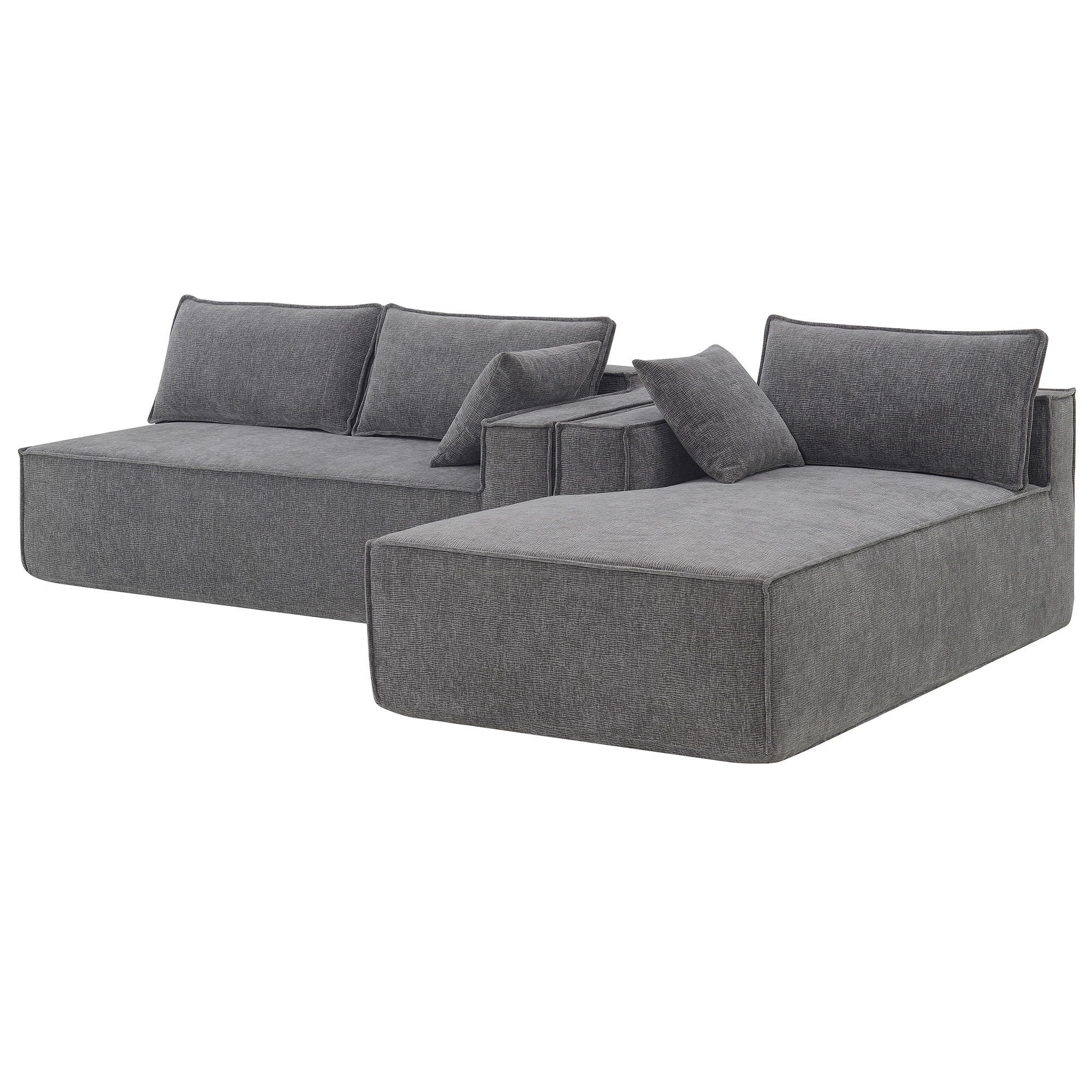 Free Combination Minimalist Style Modular Sectional, Wrinkle Resistant Couch Set L Shaped Compressed Sofa For Living Room