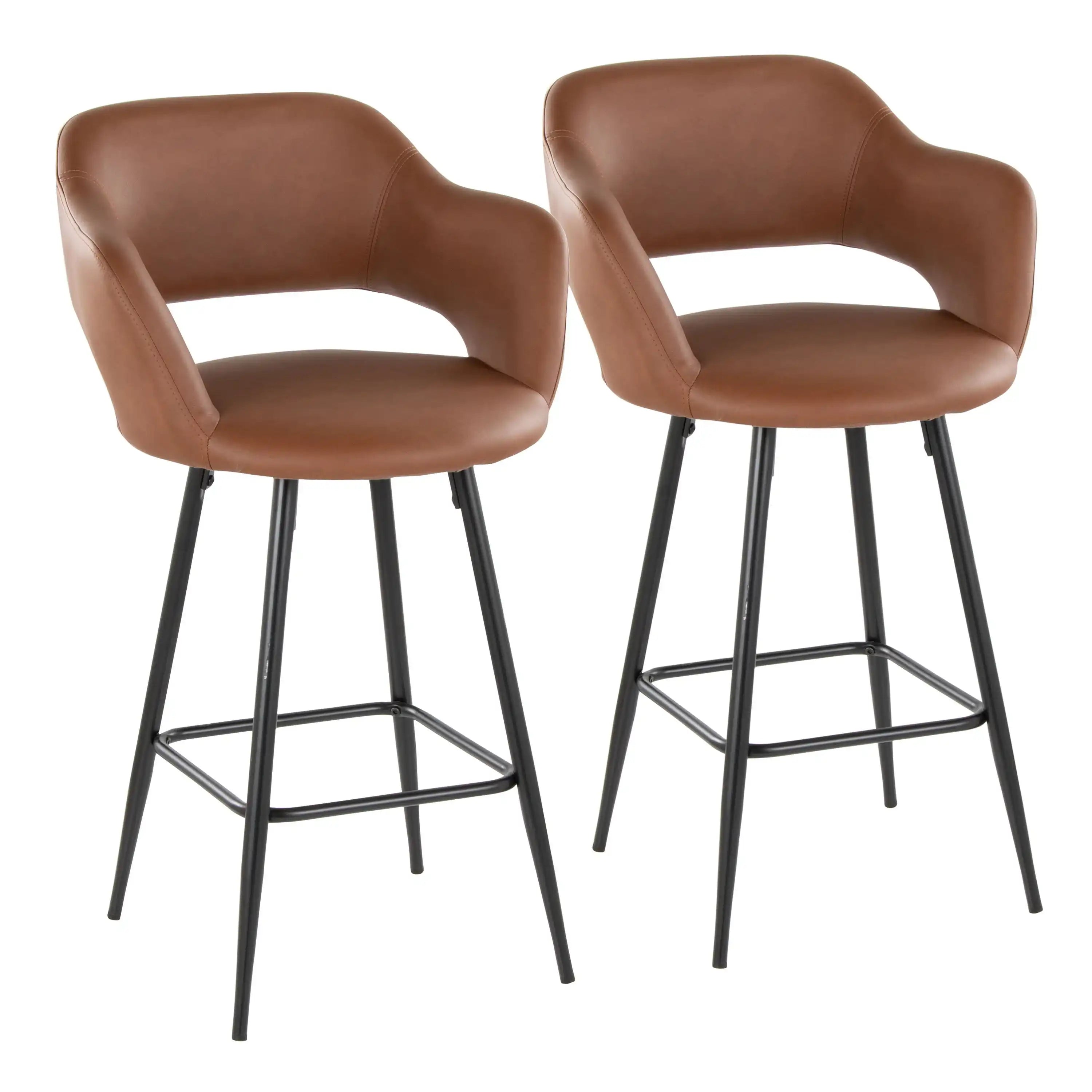 Margarite - Contemporary Fixed Height Counter Stool With Square Footrest (Set of 2) - Best Buy Furniture