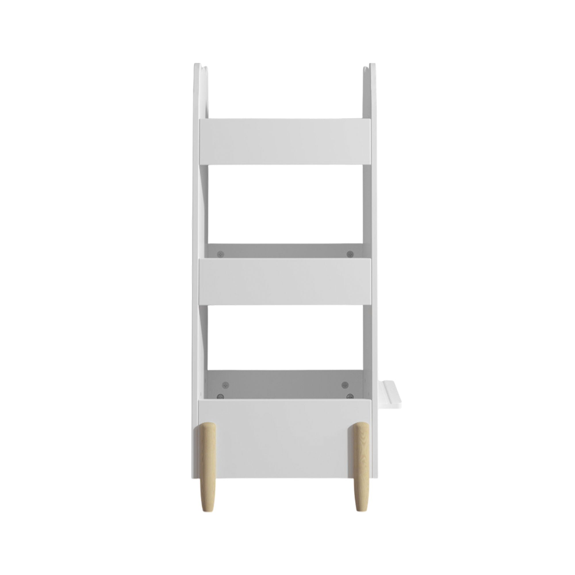 Bear Shaped Bookshelf With Chalkboard Side, 3 Tier Storage Organizer For Playroom - White