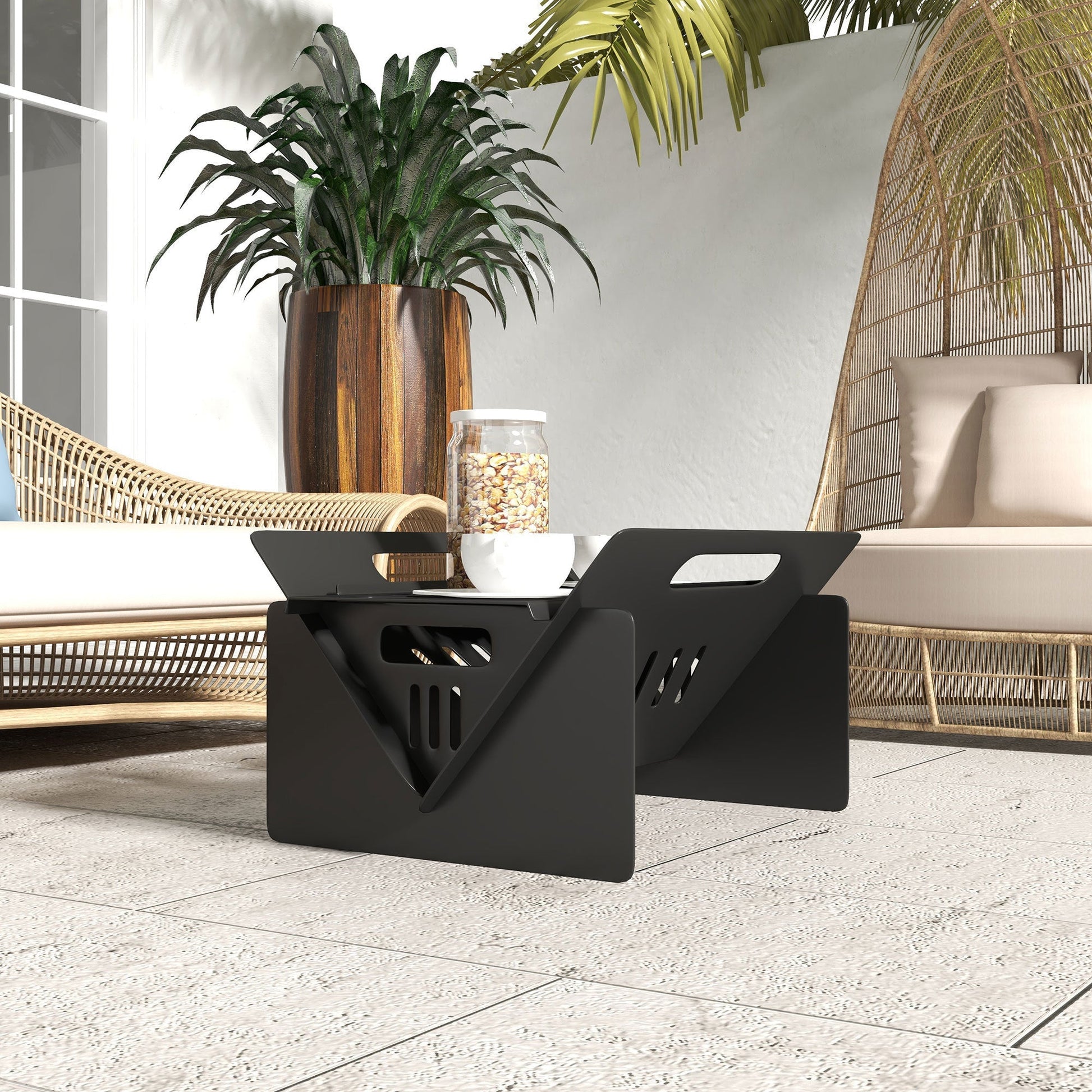 3 - In - 1 Portable Fire Pit, with Carrying Bag Black - Tuesday Morning - Fire Pits
