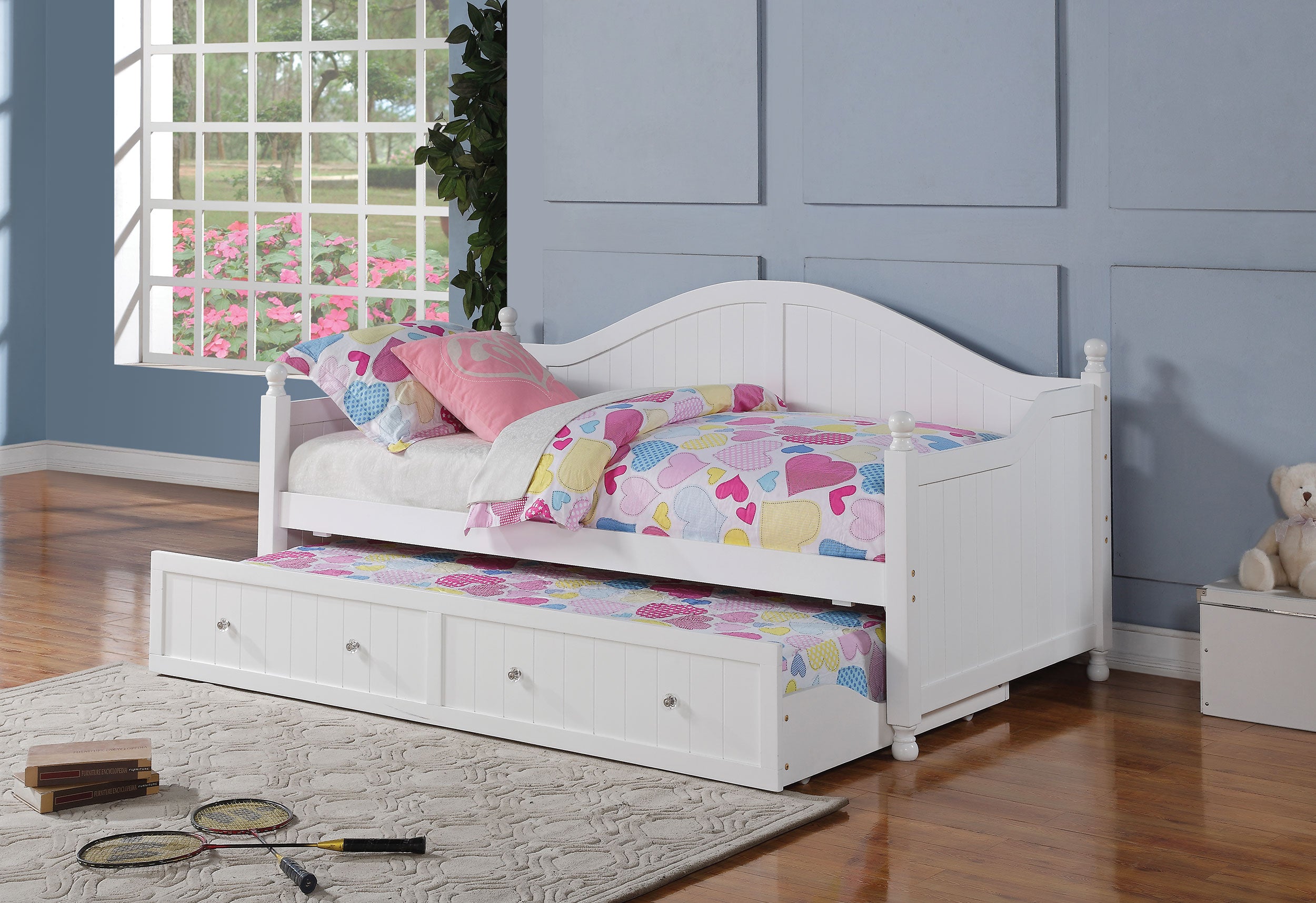 Julie Ann Wood Twin Daybed with Trundle White-CoasterElevations