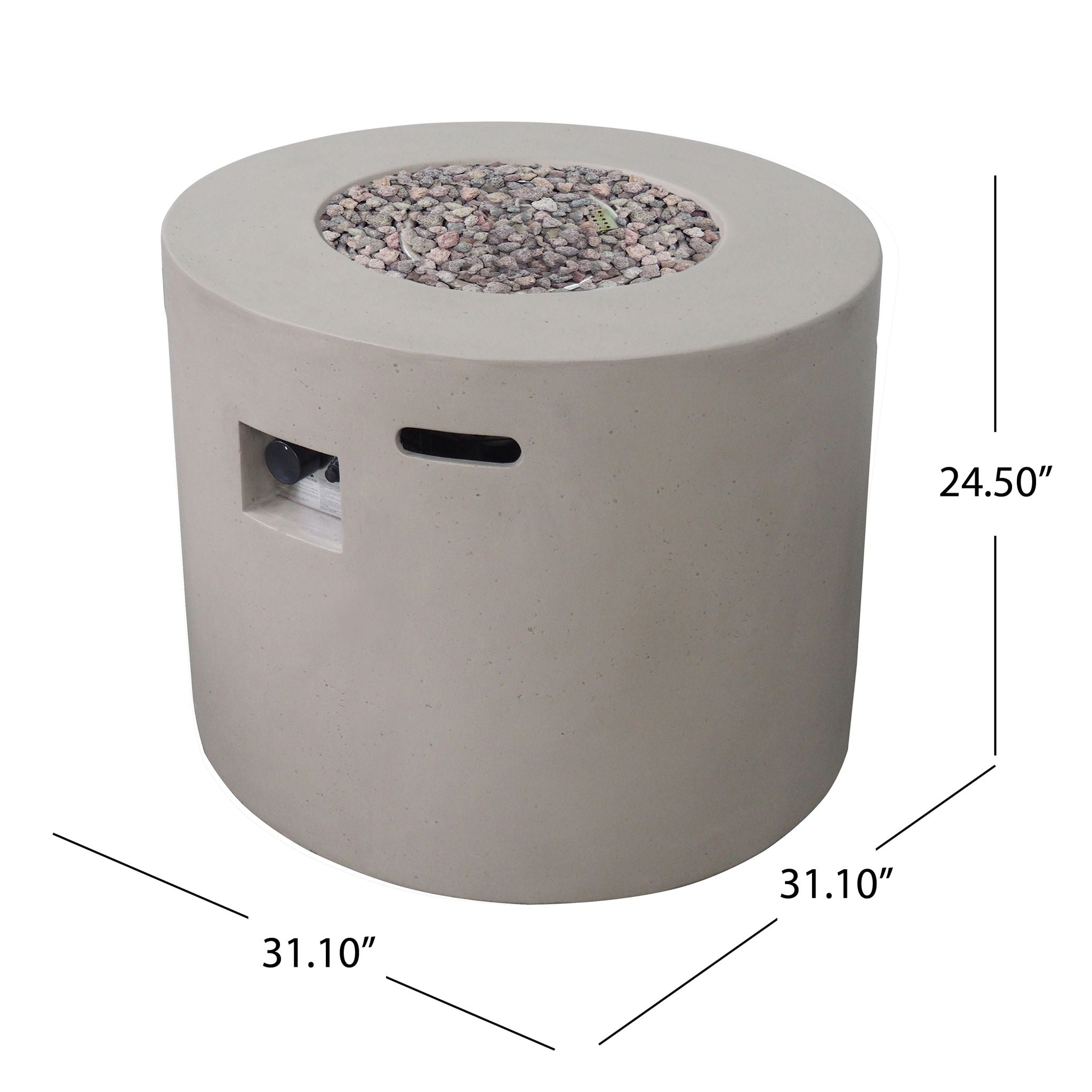 Round Iron Fire Pit With 40, 000 Btu