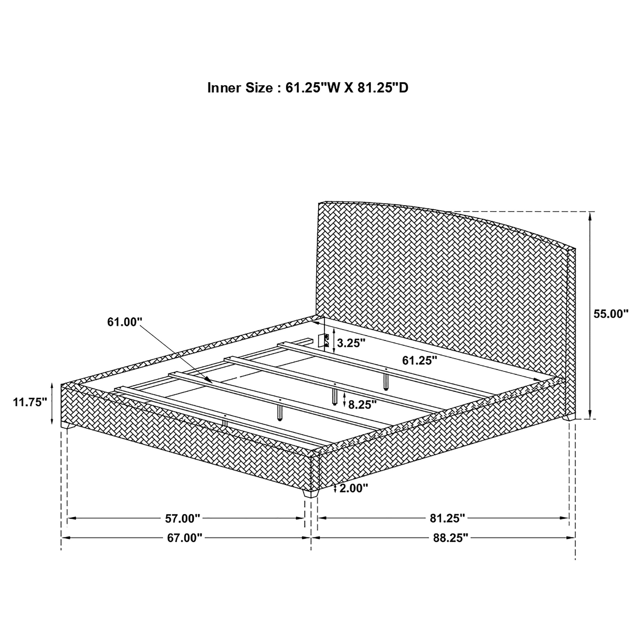 Laughton Banana Leaf Queen Panel Bed Amber-CoasterEssence
