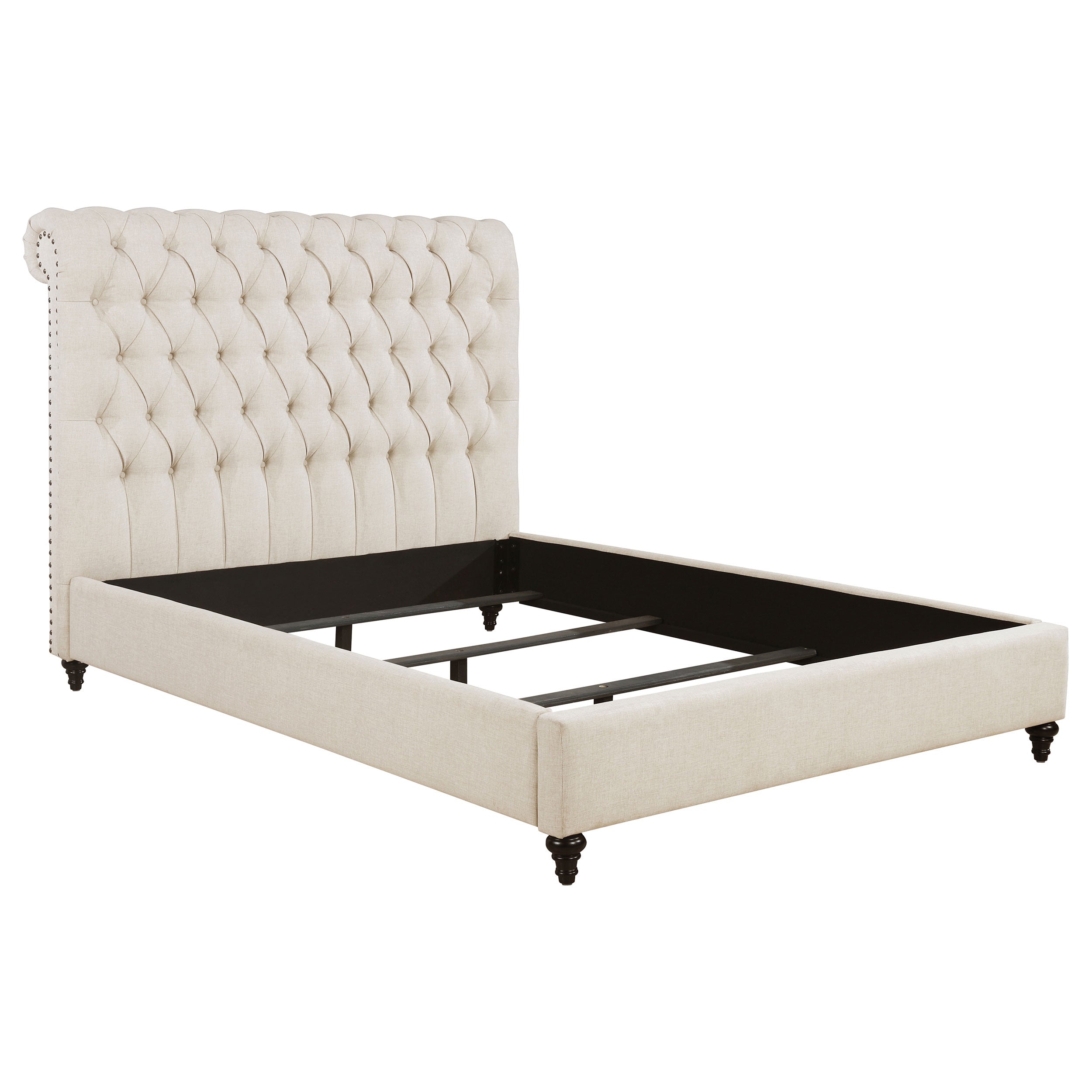 Devon 57-inch Upholstered Full Panel Bed Beige-CoasterEssence