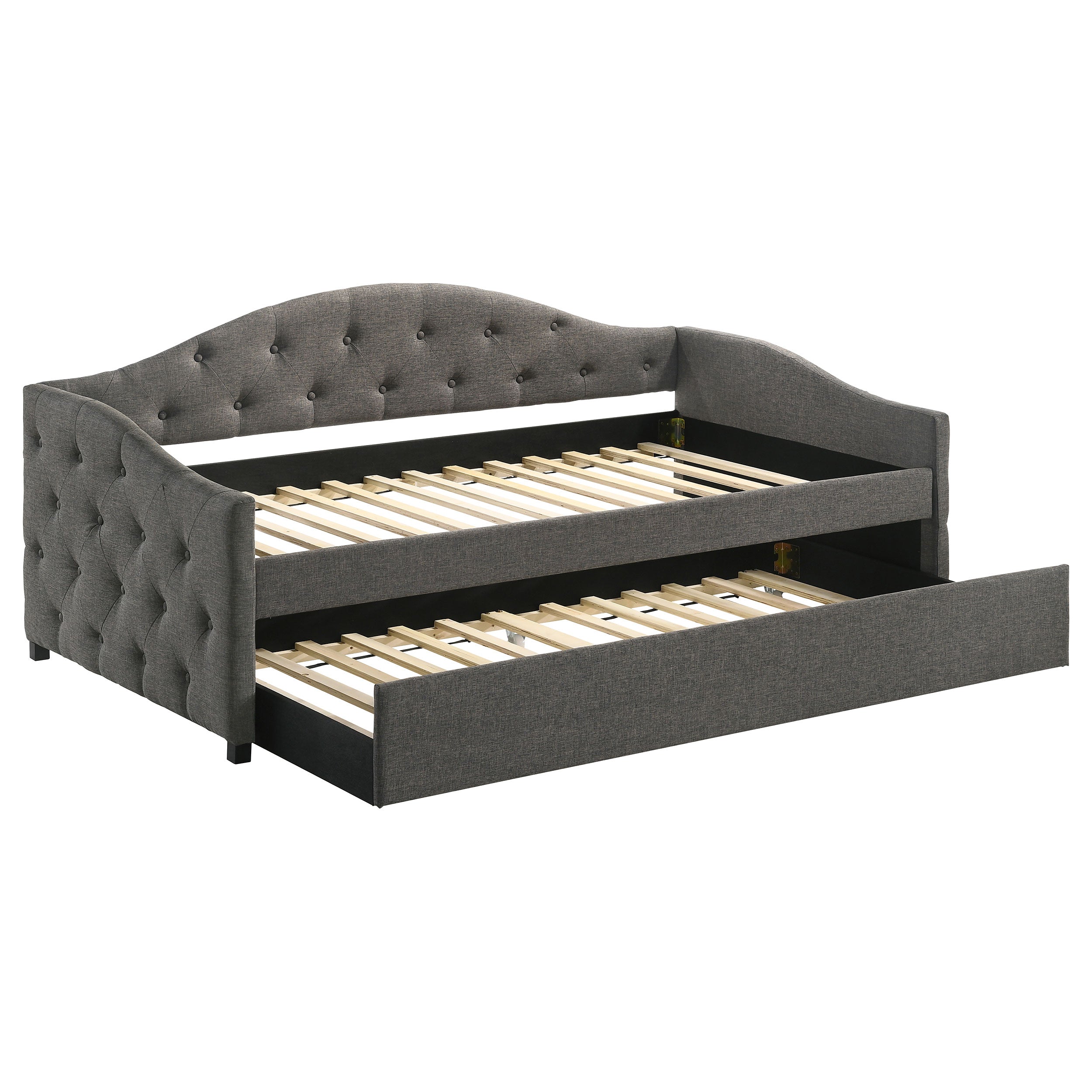 Sadie Upholstered Twin Daybed with Trundle Grey-CoasterEveryday