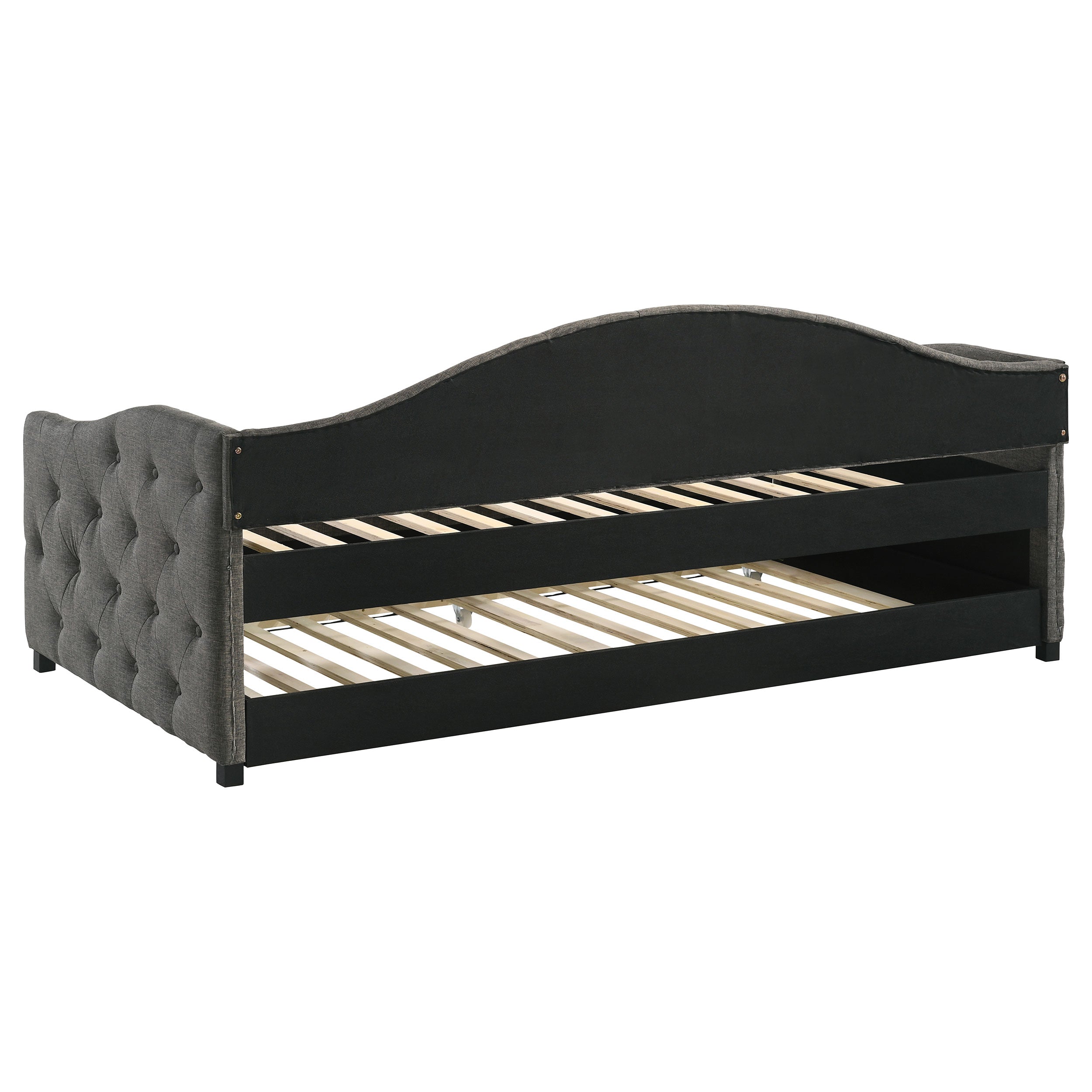 Sadie Upholstered Twin Daybed with Trundle Grey-CoasterEveryday