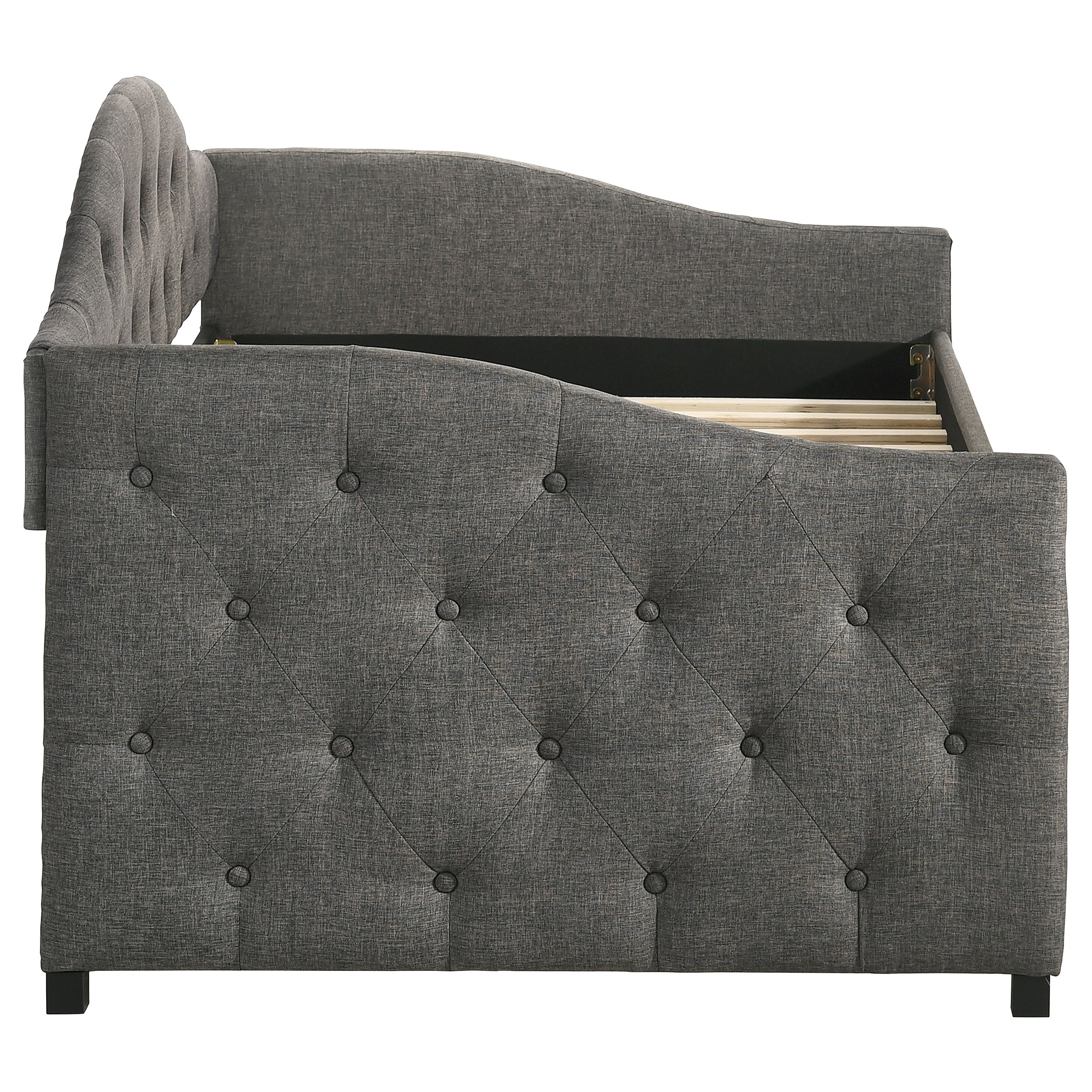 Sadie Upholstered Twin Daybed with Trundle Grey-CoasterEveryday