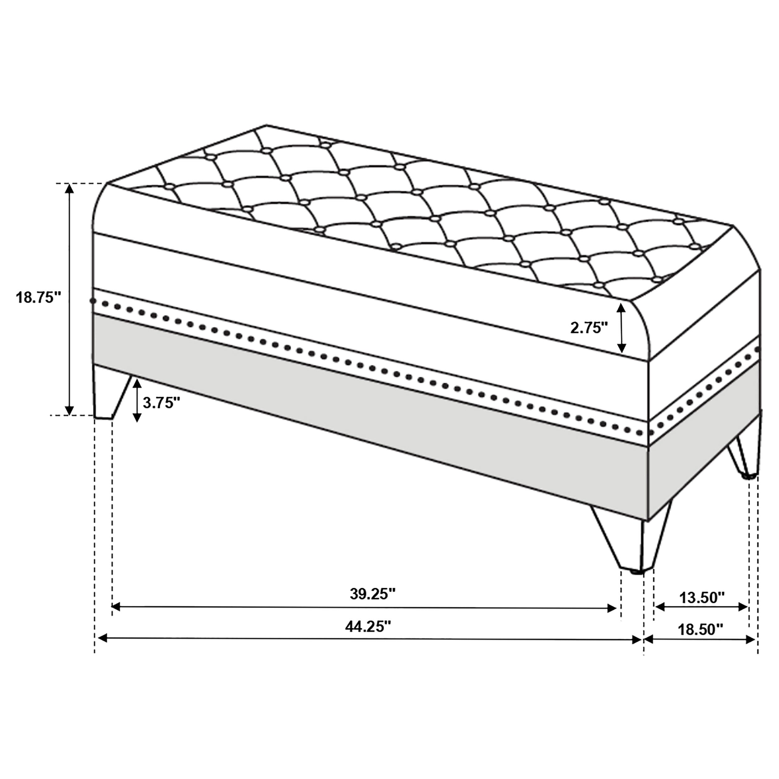 Barzini Velvet Upholstered Tufted Storage Bench Black-CoasterElevations