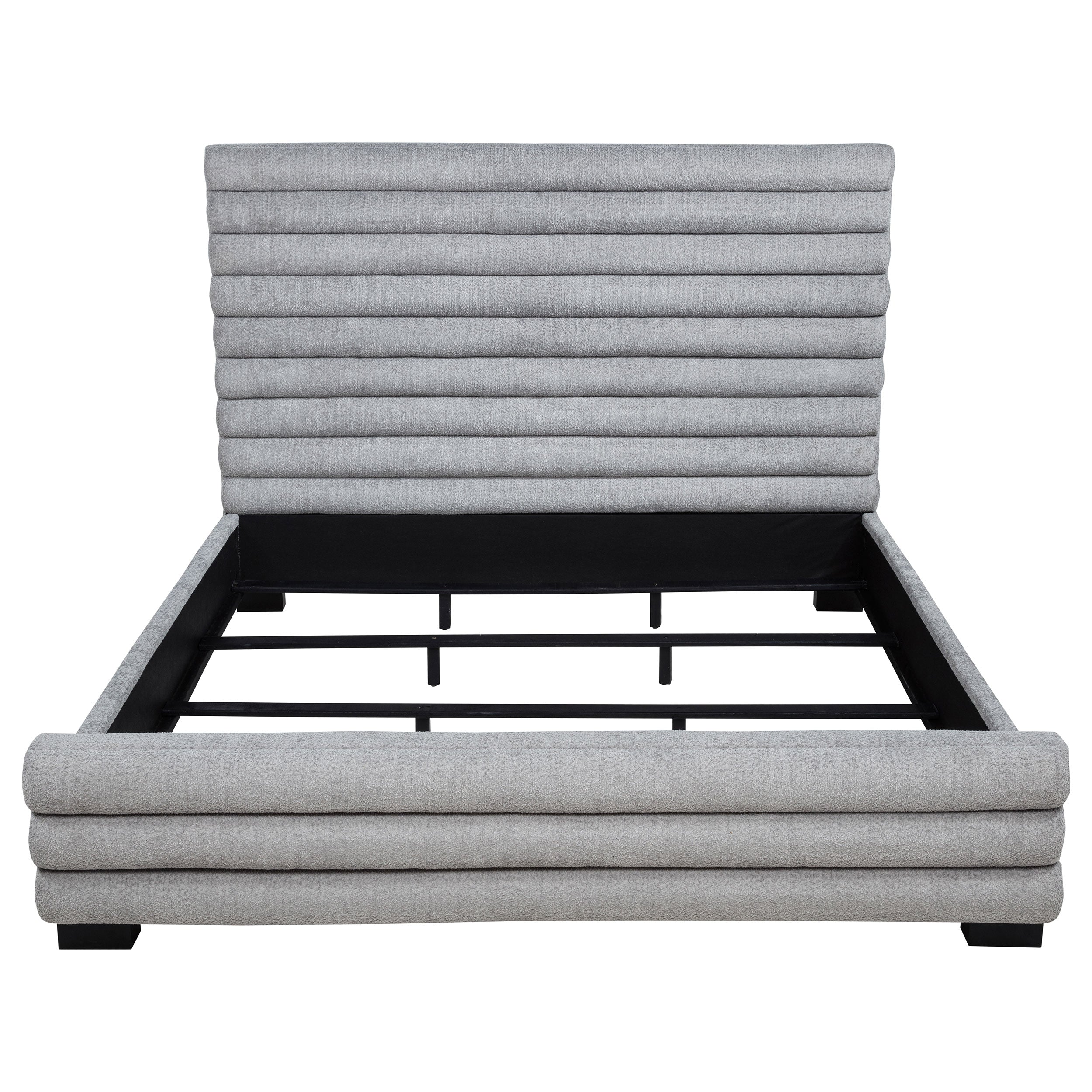 Patricia 58-inch Boucle Upholstered Eastern King Bed Grey-