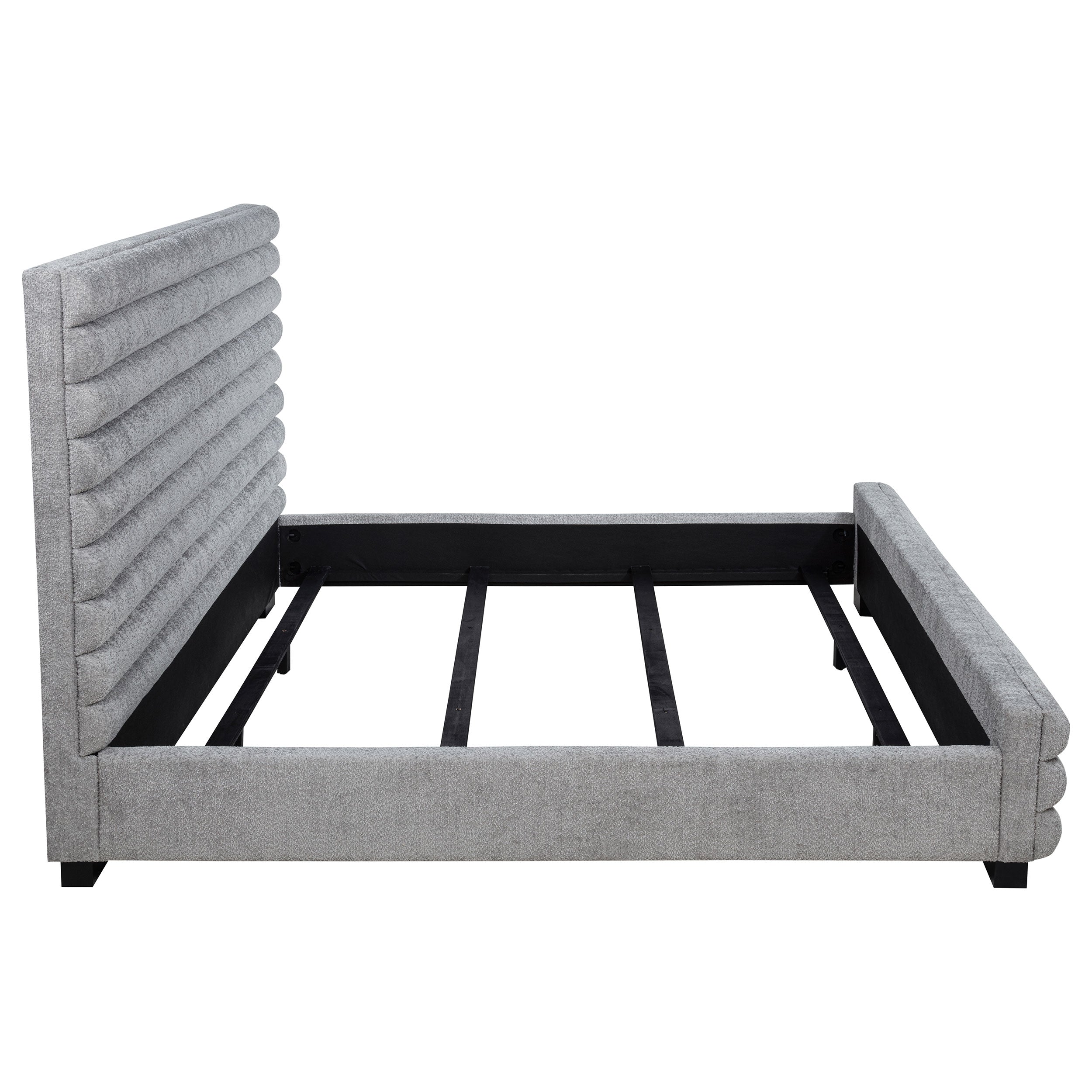 Patricia 58-inch Boucle Upholstered Eastern King Bed Grey-