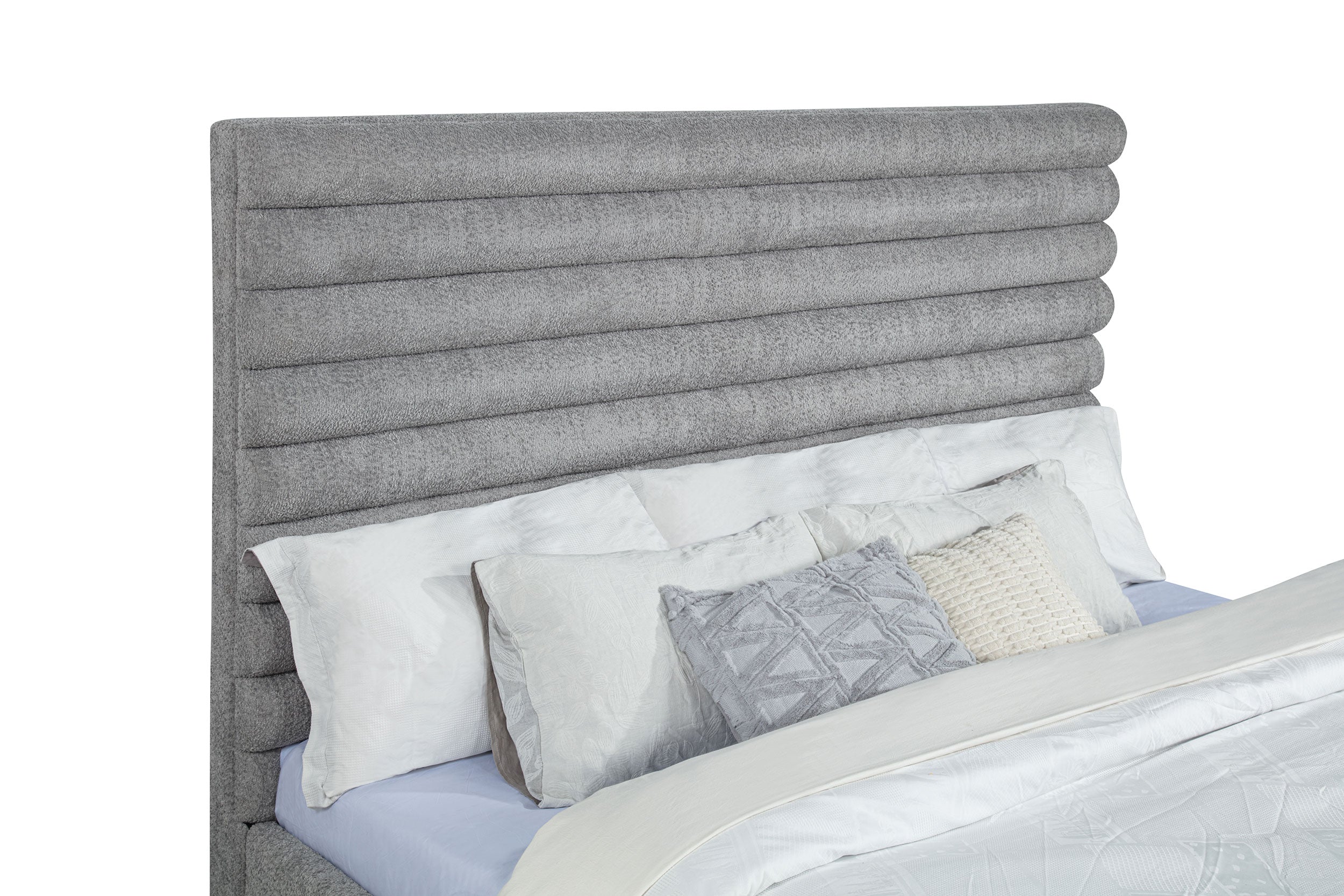 Patricia 58-inch Boucle Upholstered Eastern King Bed Grey-