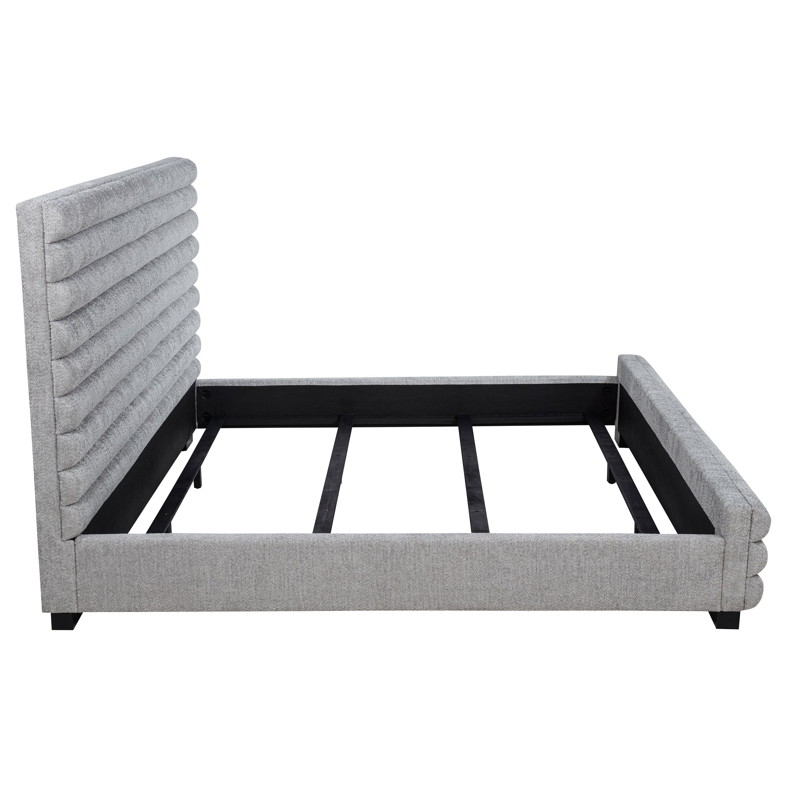 Patricia 58-inch Boucle Upholstered California King Bed Grey-