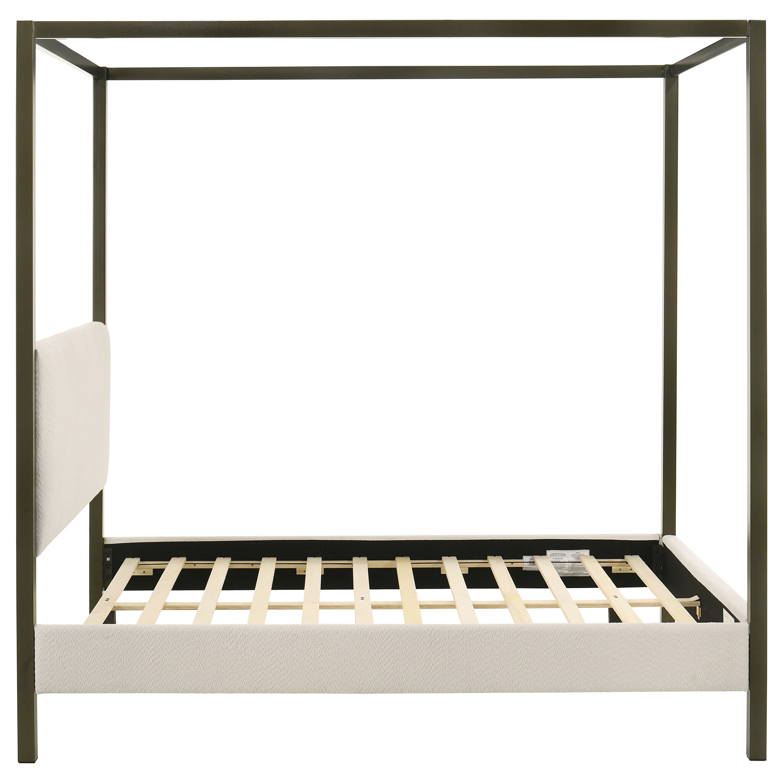 Monroe Upholstered Queen Canopy Bed Vanilla-