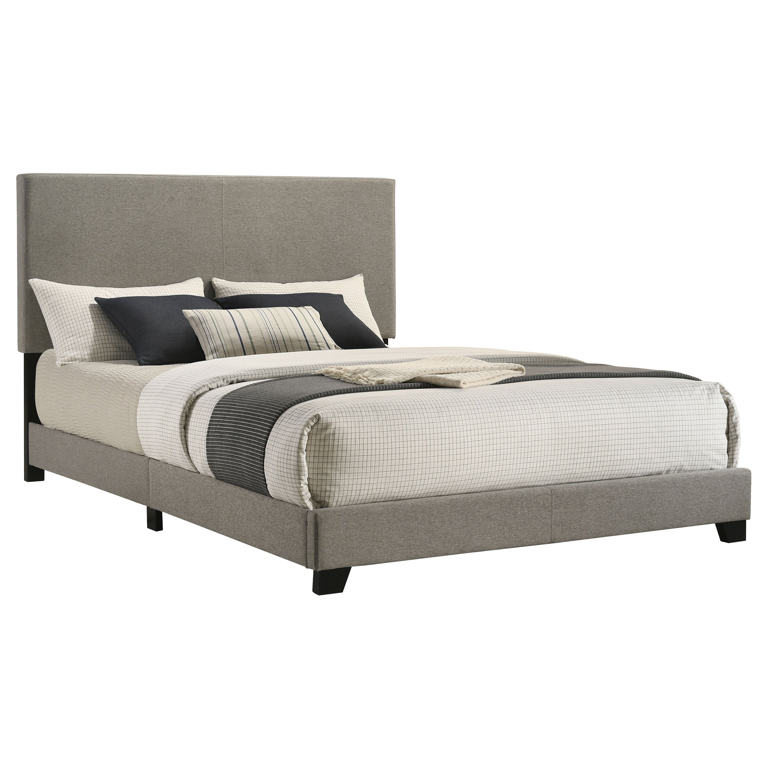 Dorian Fabric Upholstered Queen Panel Bed Taupe-